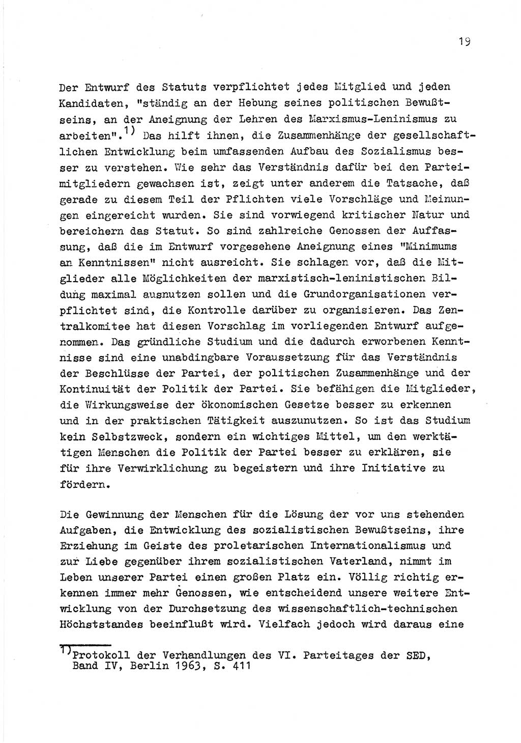 Zu Fragen der Parteiarbeit [Sozialistische Einheitspartei Deutschlands (SED) Deutsche Demokratische Republik (DDR)] 1979, Seite 19 (Fr. PA SED DDR 1979, S. 19)
