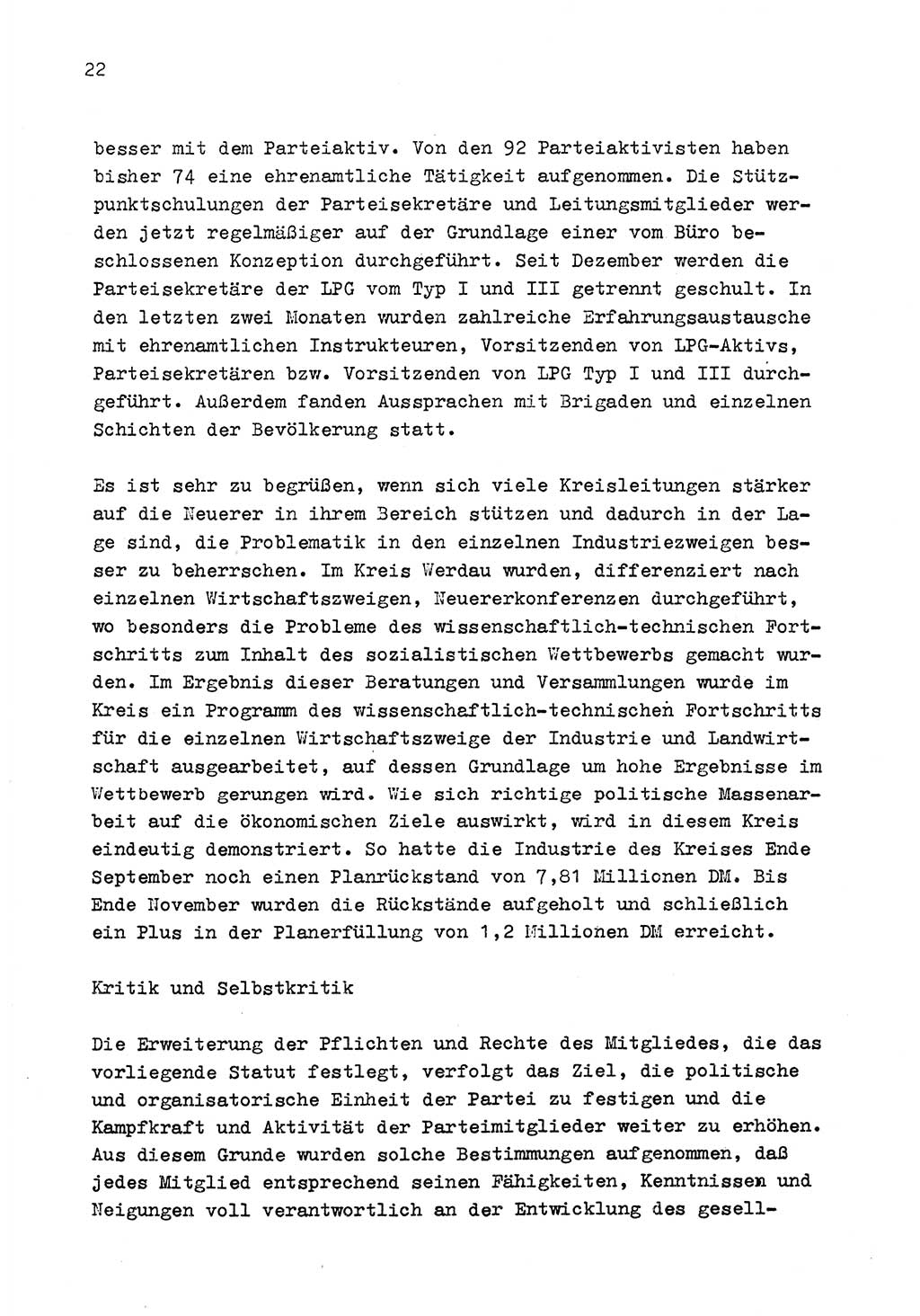 Zu Fragen der Parteiarbeit [Sozialistische Einheitspartei Deutschlands (SED) Deutsche Demokratische Republik (DDR)] 1979, Seite 22 (Fr. PA SED DDR 1979, S. 22)