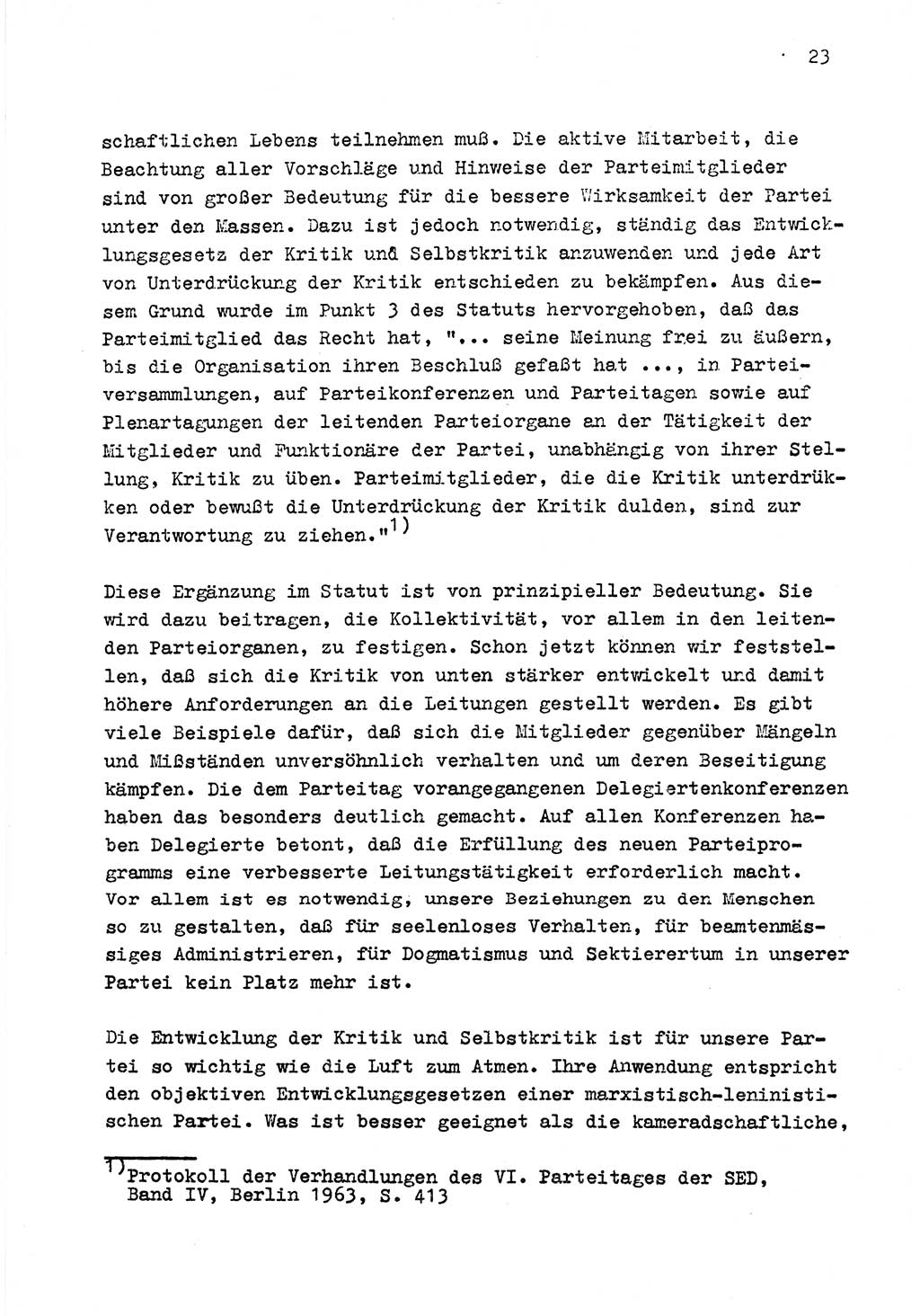 Zu Fragen der Parteiarbeit [Sozialistische Einheitspartei Deutschlands (SED) Deutsche Demokratische Republik (DDR)] 1979, Seite 23 (Fr. PA SED DDR 1979, S. 23)
