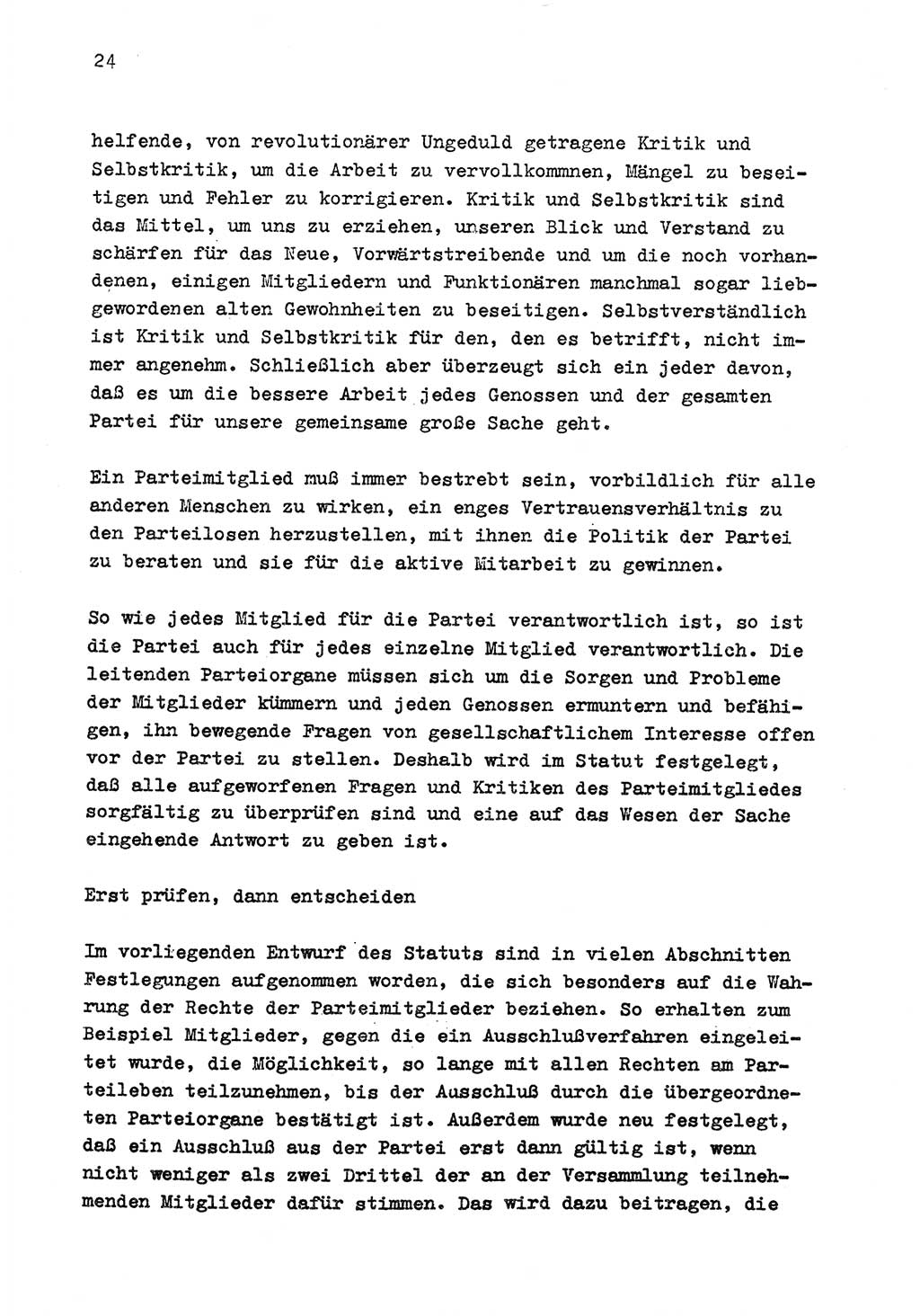 Zu Fragen der Parteiarbeit [Sozialistische Einheitspartei Deutschlands (SED) Deutsche Demokratische Republik (DDR)] 1979, Seite 24 (Fr. PA SED DDR 1979, S. 24)