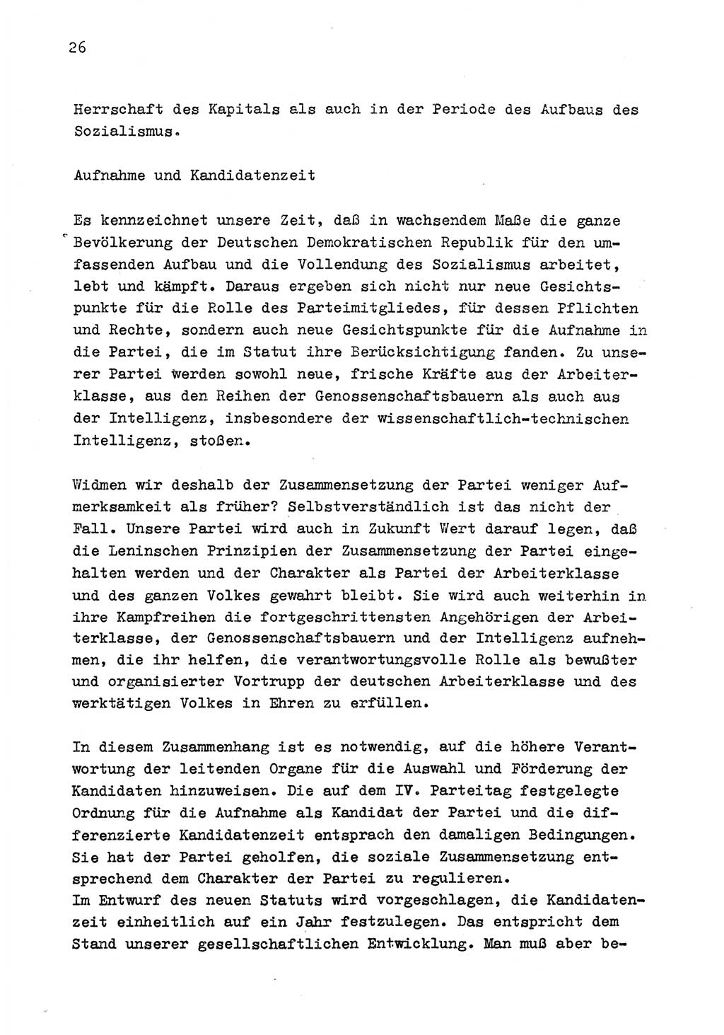 Zu Fragen der Parteiarbeit [Sozialistische Einheitspartei Deutschlands (SED) Deutsche Demokratische Republik (DDR)] 1979, Seite 26 (Fr. PA SED DDR 1979, S. 26)