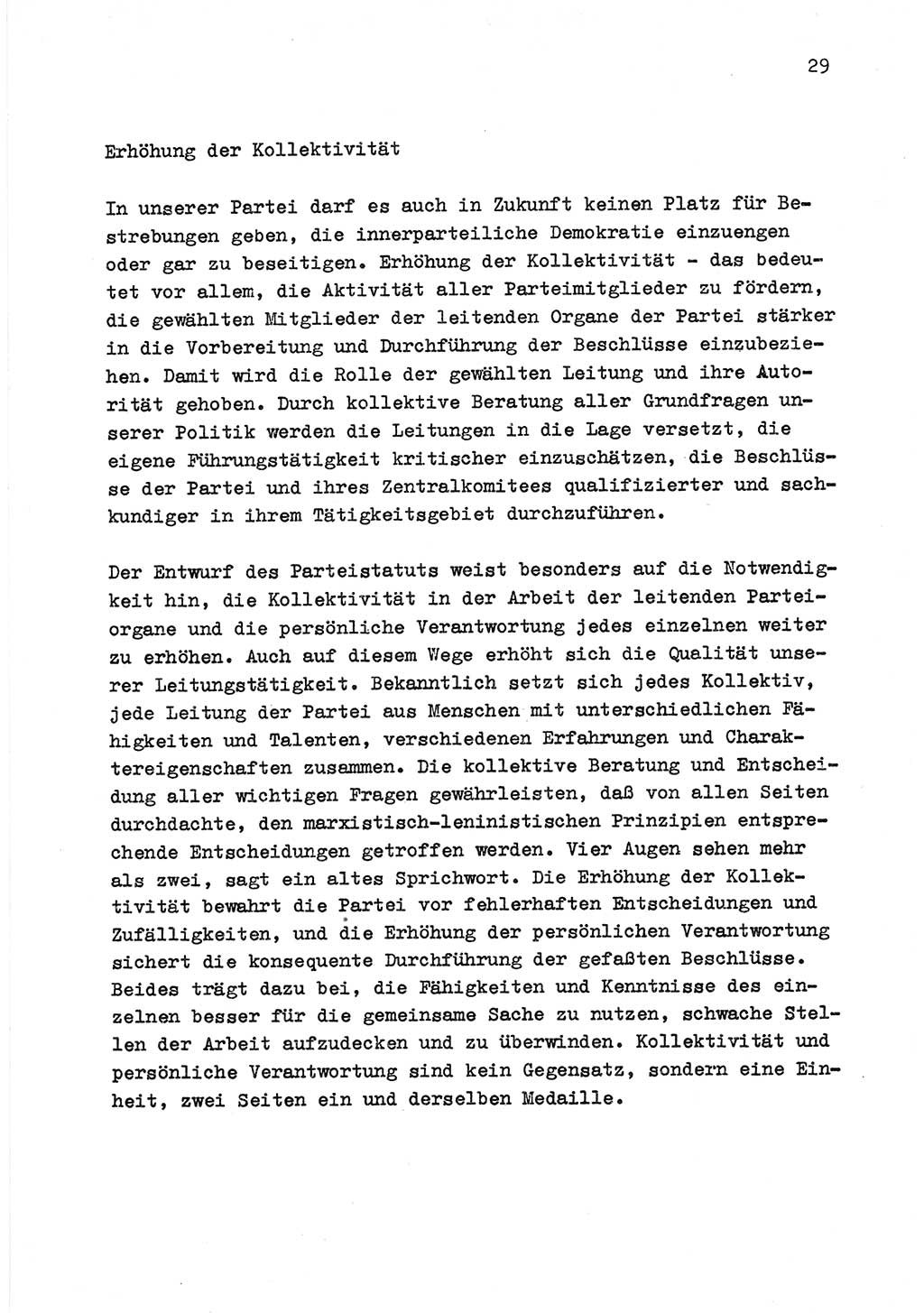 Zu Fragen der Parteiarbeit [Sozialistische Einheitspartei Deutschlands (SED) Deutsche Demokratische Republik (DDR)] 1979, Seite 29 (Fr. PA SED DDR 1979, S. 29)