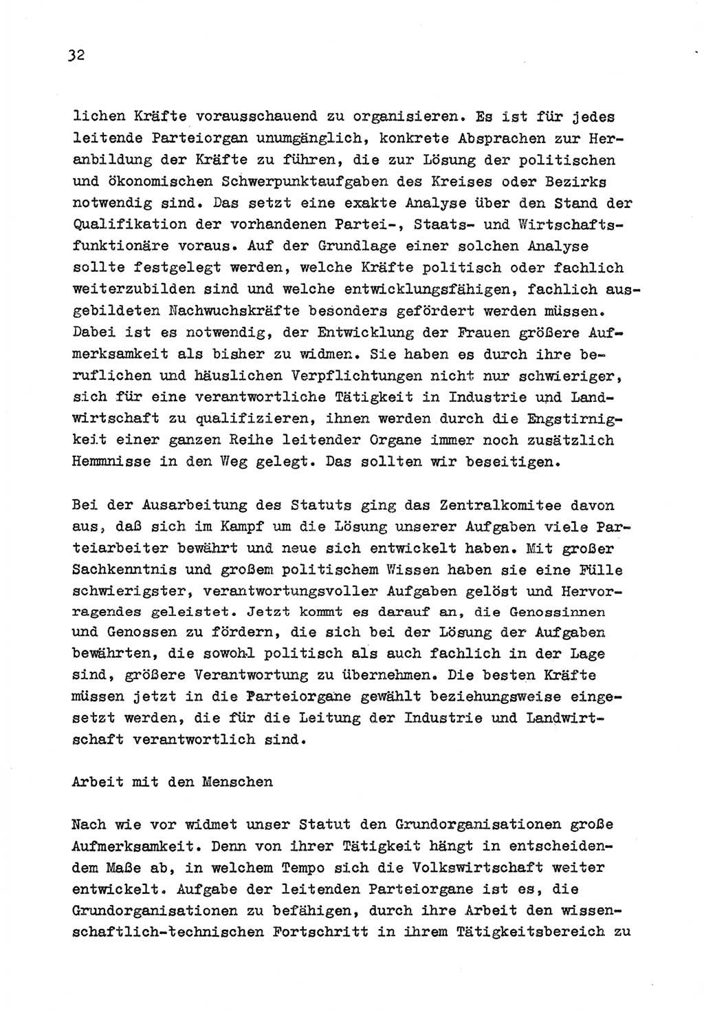 Zu Fragen der Parteiarbeit [Sozialistische Einheitspartei Deutschlands (SED) Deutsche Demokratische Republik (DDR)] 1979, Seite 32 (Fr. PA SED DDR 1979, S. 32)