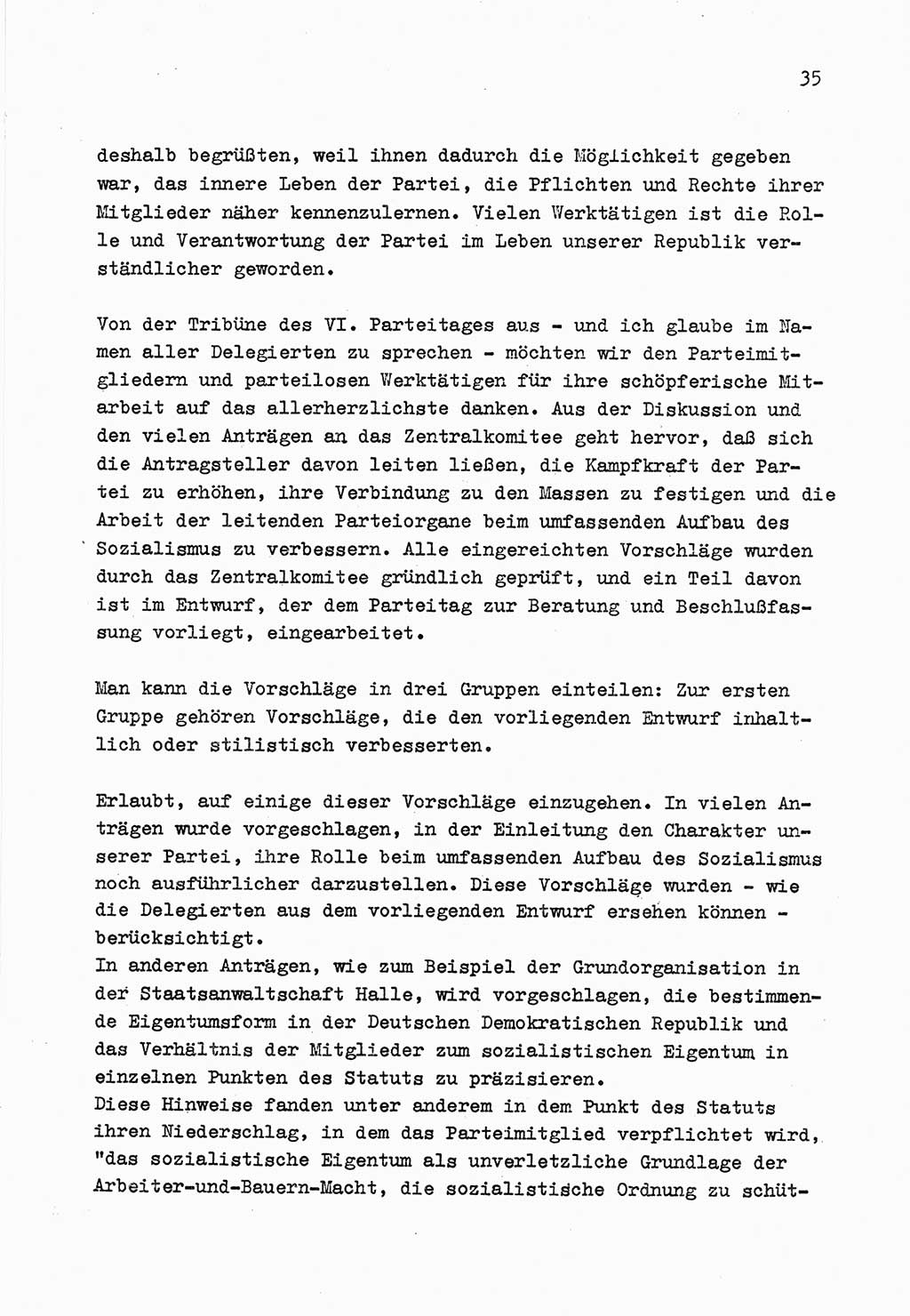 Zu Fragen der Parteiarbeit [Sozialistische Einheitspartei Deutschlands (SED) Deutsche Demokratische Republik (DDR)] 1979, Seite 35 (Fr. PA SED DDR 1979, S. 35)