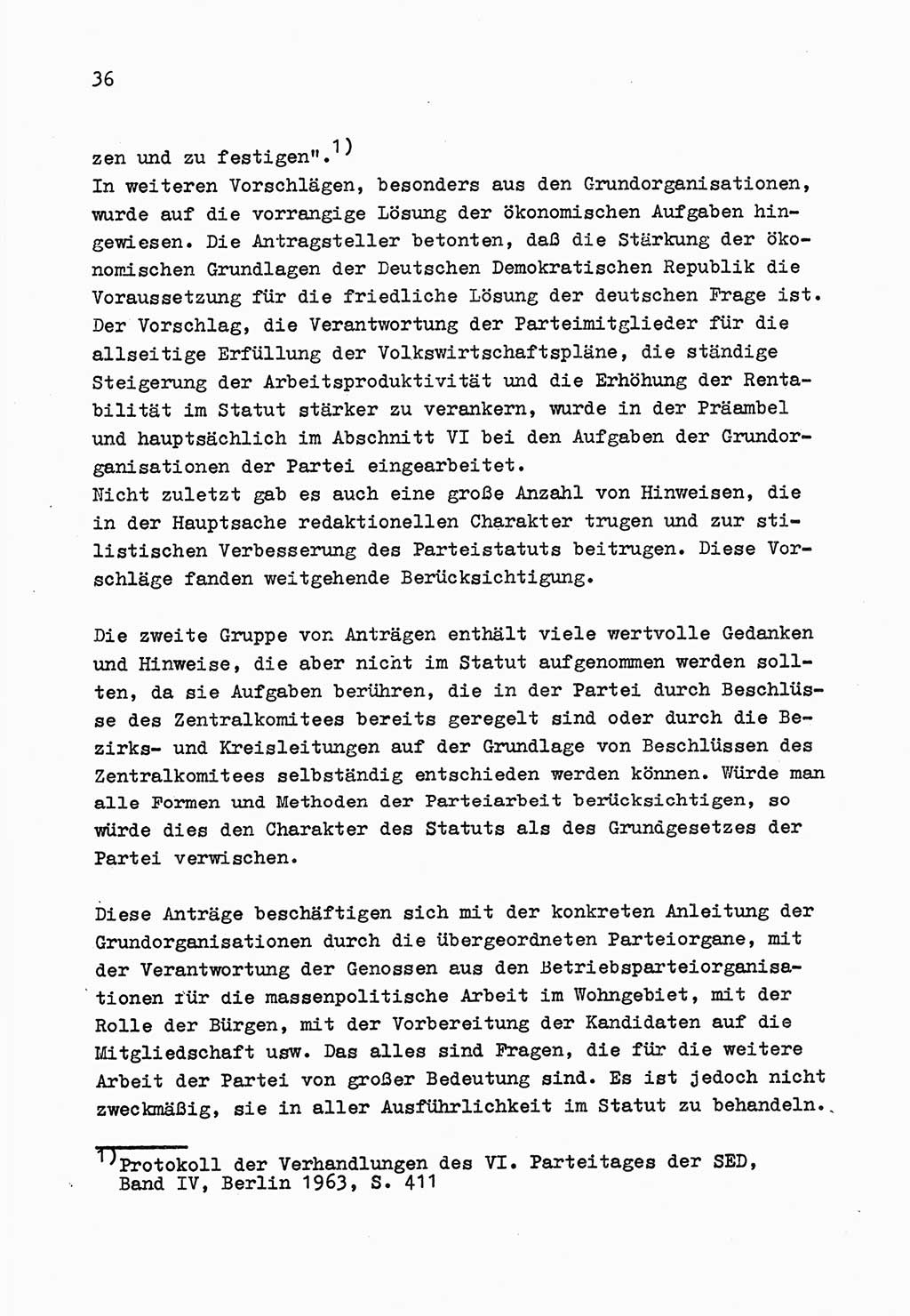 Zu Fragen der Parteiarbeit [Sozialistische Einheitspartei Deutschlands (SED) Deutsche Demokratische Republik (DDR)] 1979, Seite 36 (Fr. PA SED DDR 1979, S. 36)