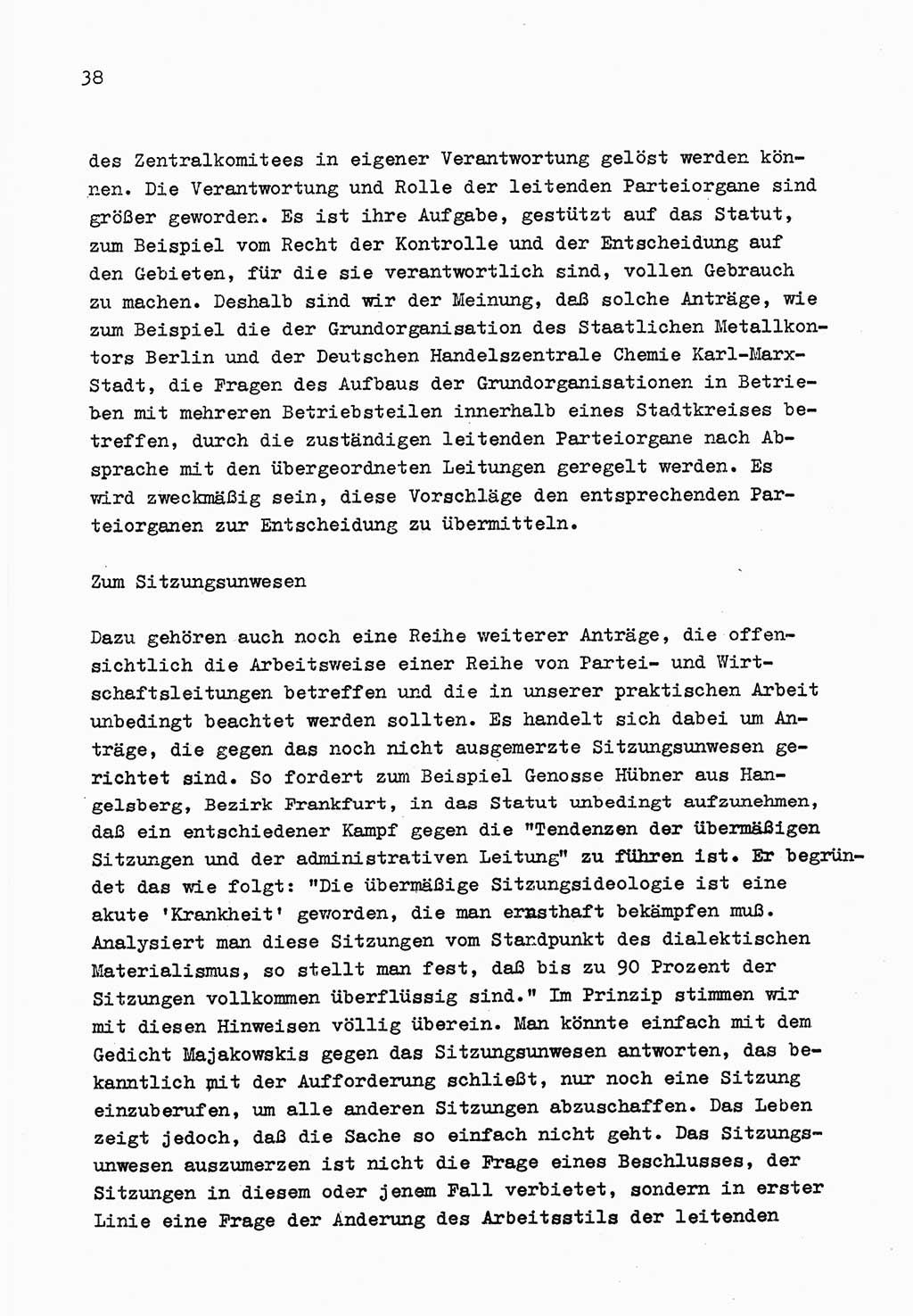 Zu Fragen der Parteiarbeit [Sozialistische Einheitspartei Deutschlands (SED) Deutsche Demokratische Republik (DDR)] 1979, Seite 38 (Fr. PA SED DDR 1979, S. 38)