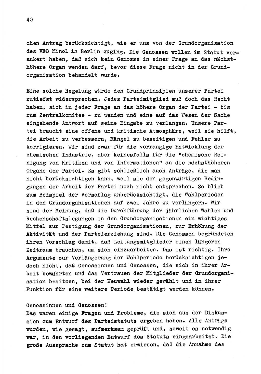 Zu Fragen der Parteiarbeit [Sozialistische Einheitspartei Deutschlands (SED) Deutsche Demokratische Republik (DDR)] 1979, Seite 40 (Fr. PA SED DDR 1979, S. 40)
