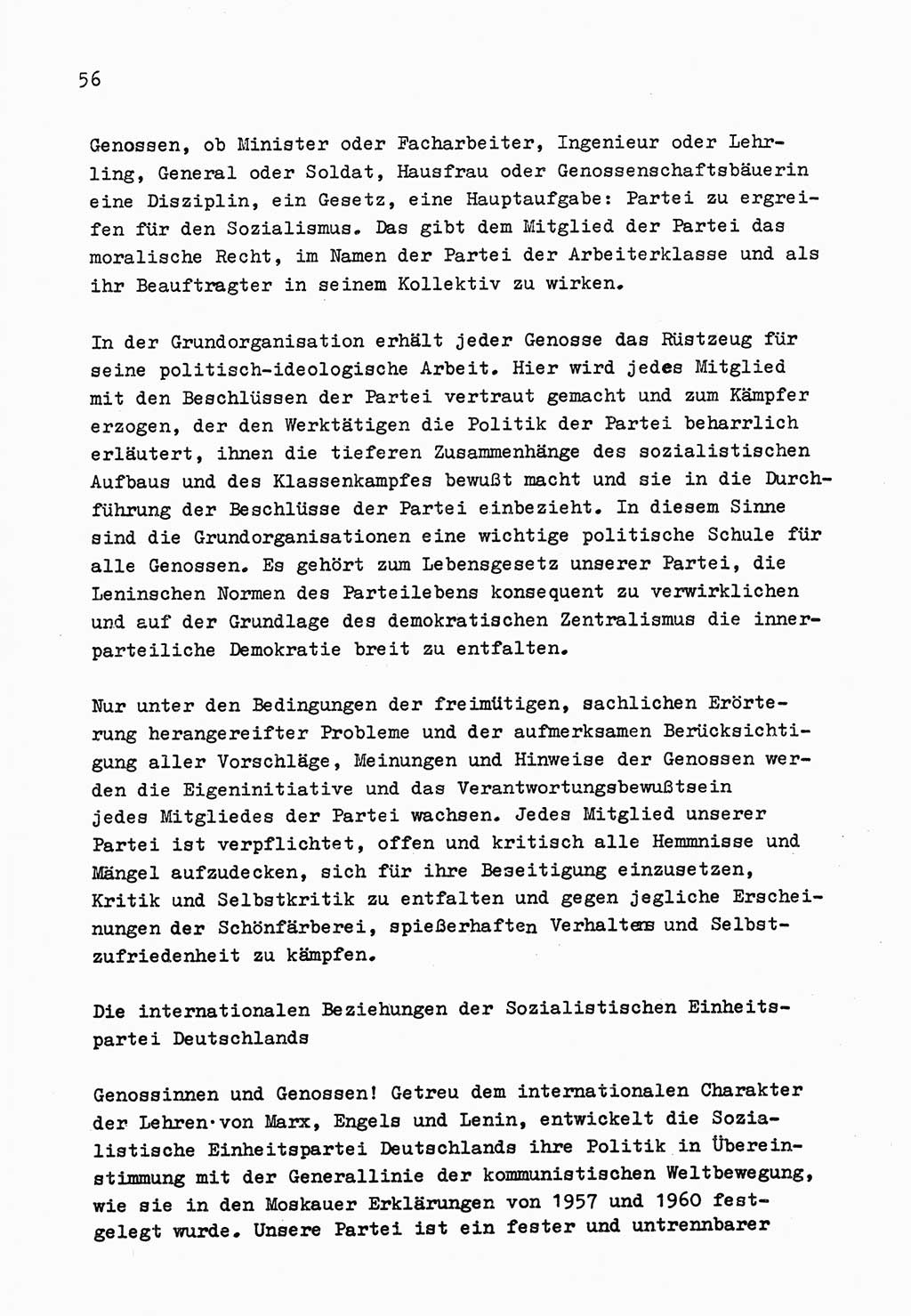 Zu Fragen der Parteiarbeit [Sozialistische Einheitspartei Deutschlands (SED) Deutsche Demokratische Republik (DDR)] 1979, Seite 56 (Fr. PA SED DDR 1979, S. 56)