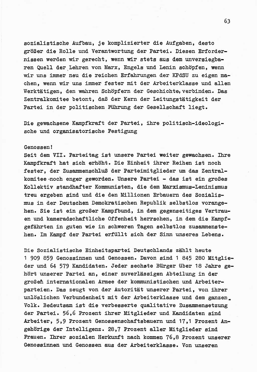Zu Fragen der Parteiarbeit [Sozialistische Einheitspartei Deutschlands (SED) Deutsche Demokratische Republik (DDR)] 1979, Seite 63 (Fr. PA SED DDR 1979, S. 63)