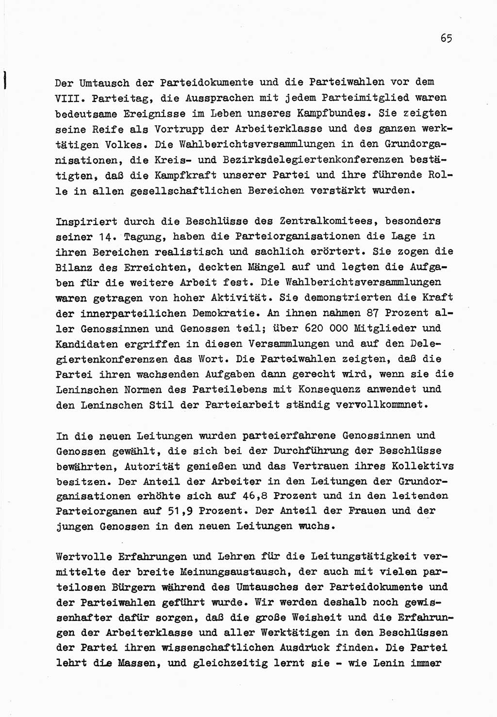 Zu Fragen der Parteiarbeit [Sozialistische Einheitspartei Deutschlands (SED) Deutsche Demokratische Republik (DDR)] 1979, Seite 65 (Fr. PA SED DDR 1979, S. 65)