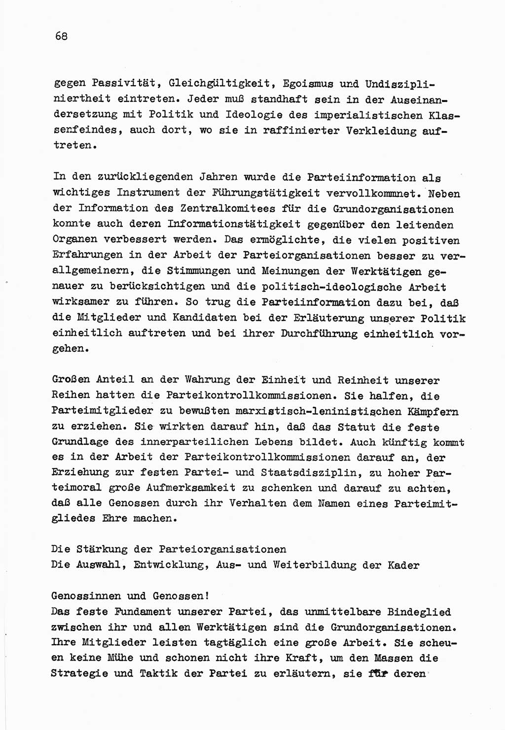 Zu Fragen der Parteiarbeit [Sozialistische Einheitspartei Deutschlands (SED) Deutsche Demokratische Republik (DDR)] 1979, Seite 68 (Fr. PA SED DDR 1979, S. 68)