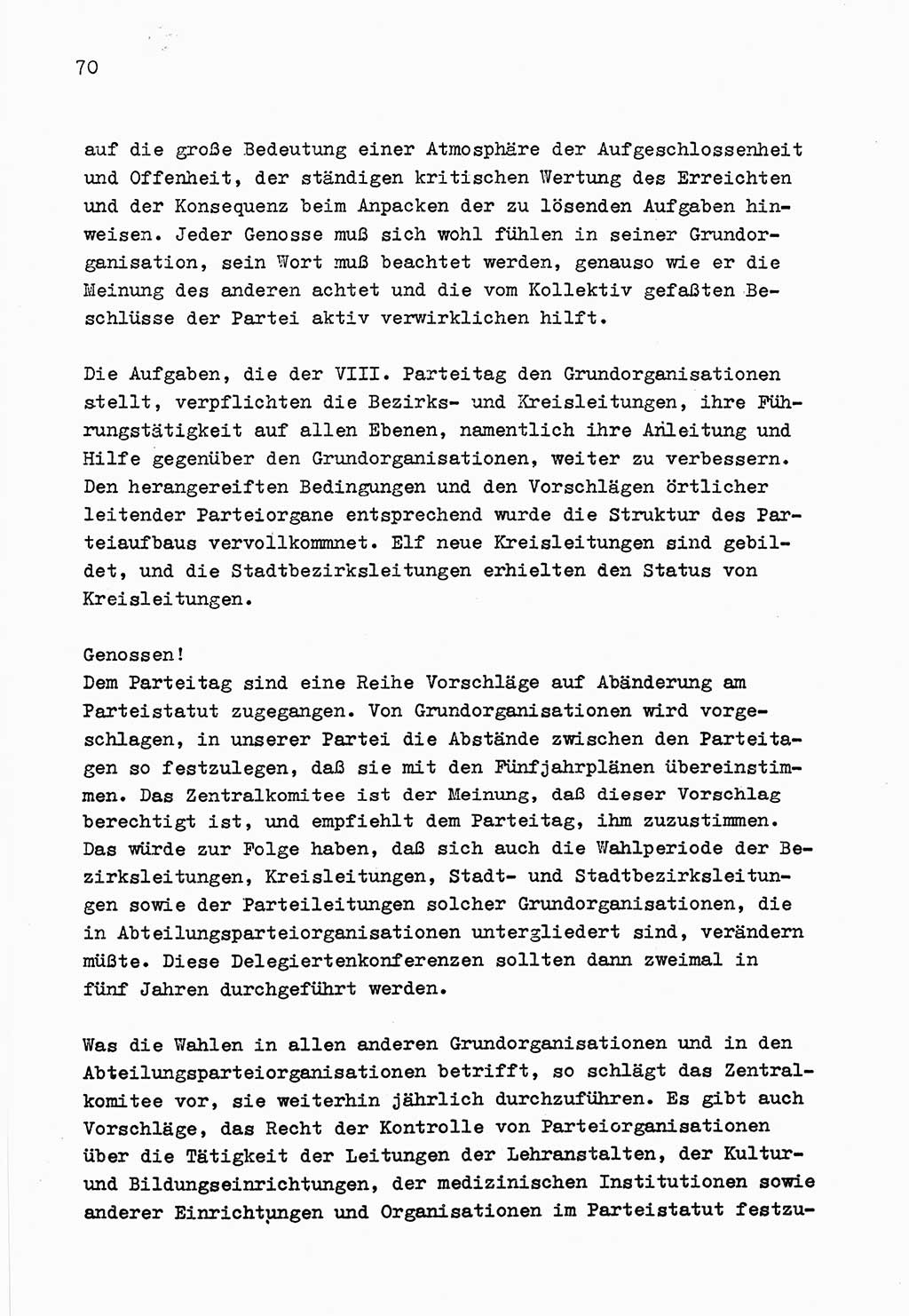 Zu Fragen der Parteiarbeit [Sozialistische Einheitspartei Deutschlands (SED) Deutsche Demokratische Republik (DDR)] 1979, Seite 70 (Fr. PA SED DDR 1979, S. 70)