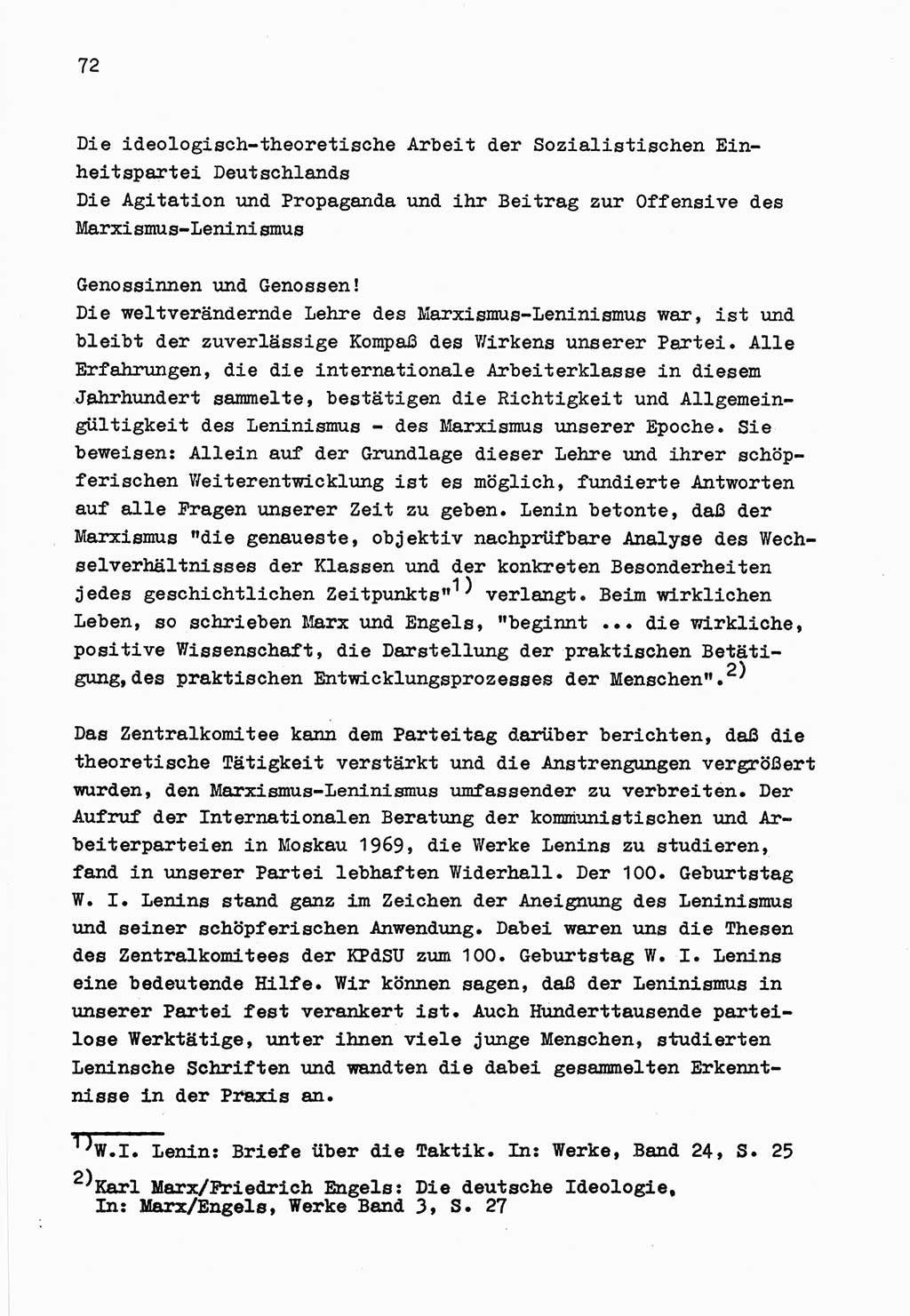 Zu Fragen der Parteiarbeit [Sozialistische Einheitspartei Deutschlands (SED) Deutsche Demokratische Republik (DDR)] 1979, Seite 72 (Fr. PA SED DDR 1979, S. 72)