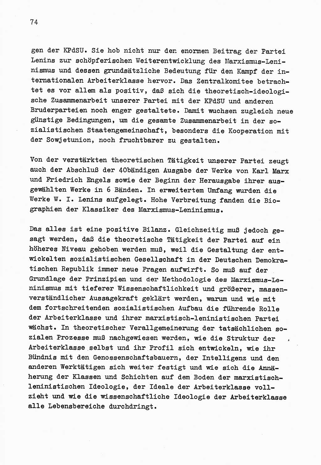 Zu Fragen der Parteiarbeit [Sozialistische Einheitspartei Deutschlands (SED) Deutsche Demokratische Republik (DDR)] 1979, Seite 74 (Fr. PA SED DDR 1979, S. 74)