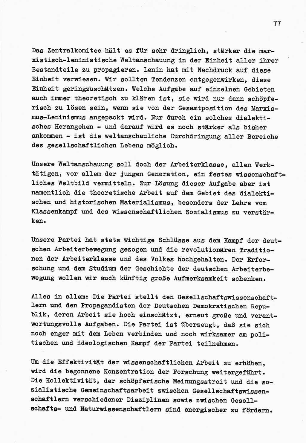 Zu Fragen der Parteiarbeit [Sozialistische Einheitspartei Deutschlands (SED) Deutsche Demokratische Republik (DDR)] 1979, Seite 77 (Fr. PA SED DDR 1979, S. 77)