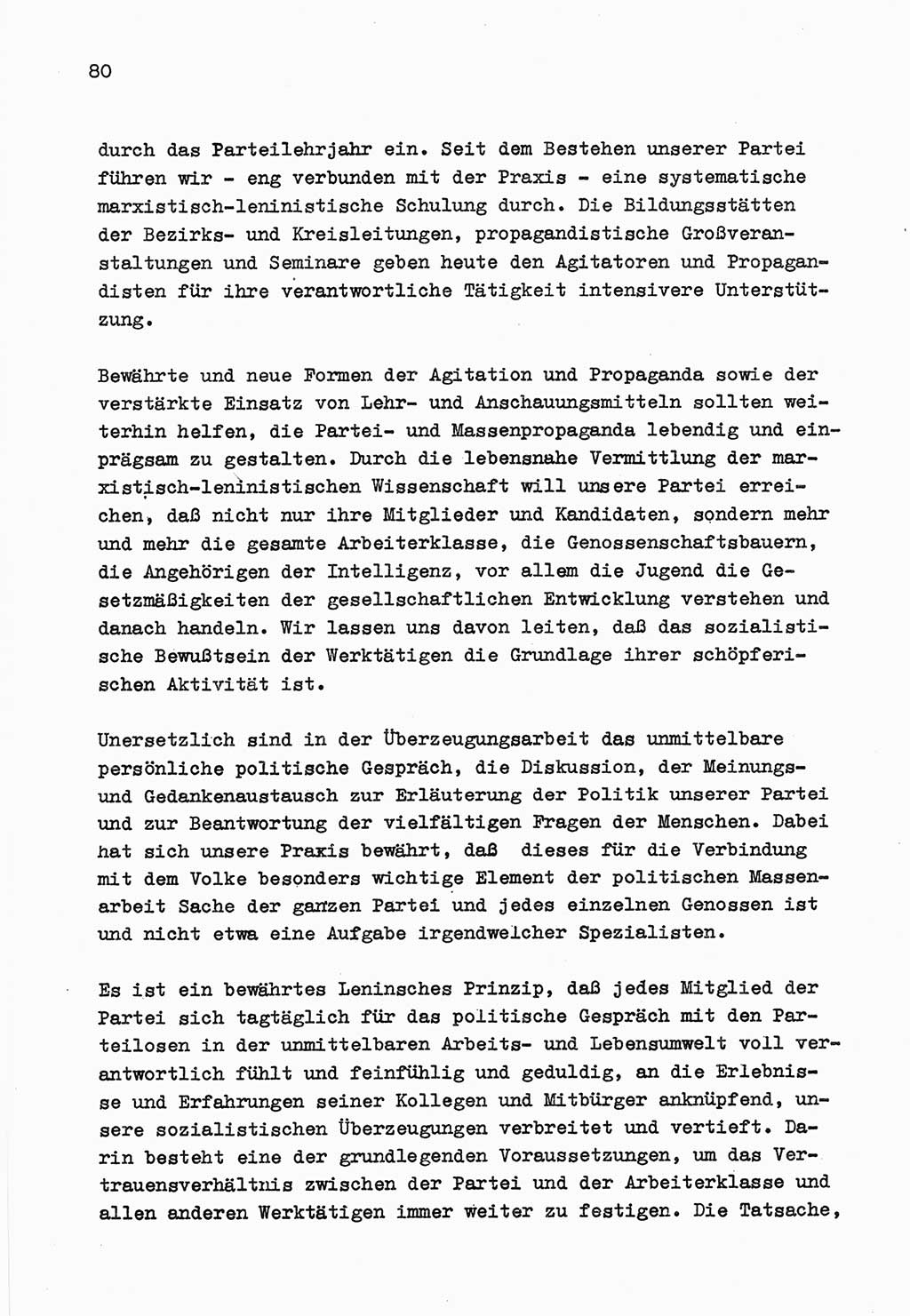 Zu Fragen der Parteiarbeit [Sozialistische Einheitspartei Deutschlands (SED) Deutsche Demokratische Republik (DDR)] 1979, Seite 80 (Fr. PA SED DDR 1979, S. 80)