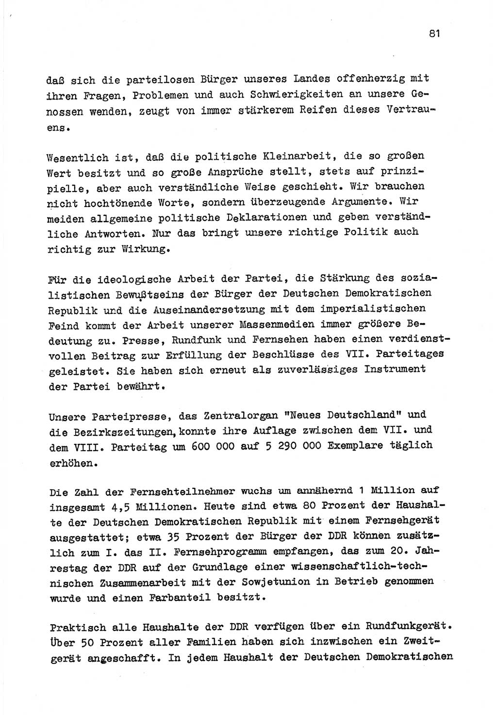 Zu Fragen der Parteiarbeit [Sozialistische Einheitspartei Deutschlands (SED) Deutsche Demokratische Republik (DDR)] 1979, Seite 81 (Fr. PA SED DDR 1979, S. 81)