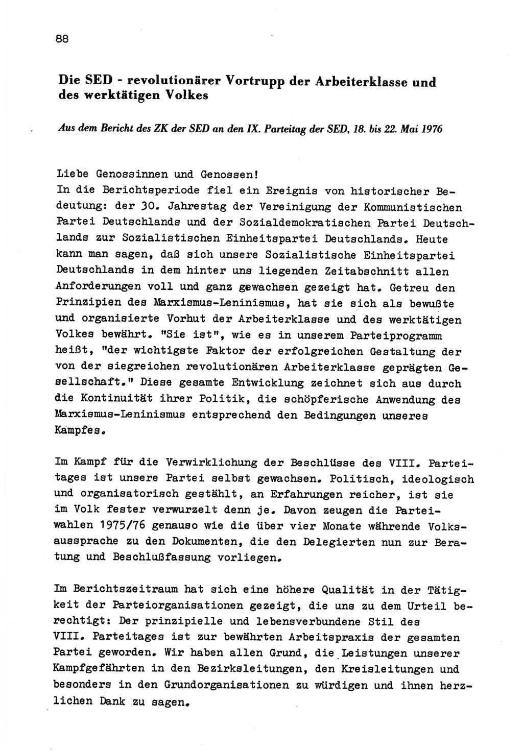 Zu Fragen der Parteiarbeit [Sozialistische Einheitspartei Deutschlands (SED) Deutsche Demokratische Republik (DDR)] 1979, Seite 88 (Fr. PA SED DDR 1979, S. 88)