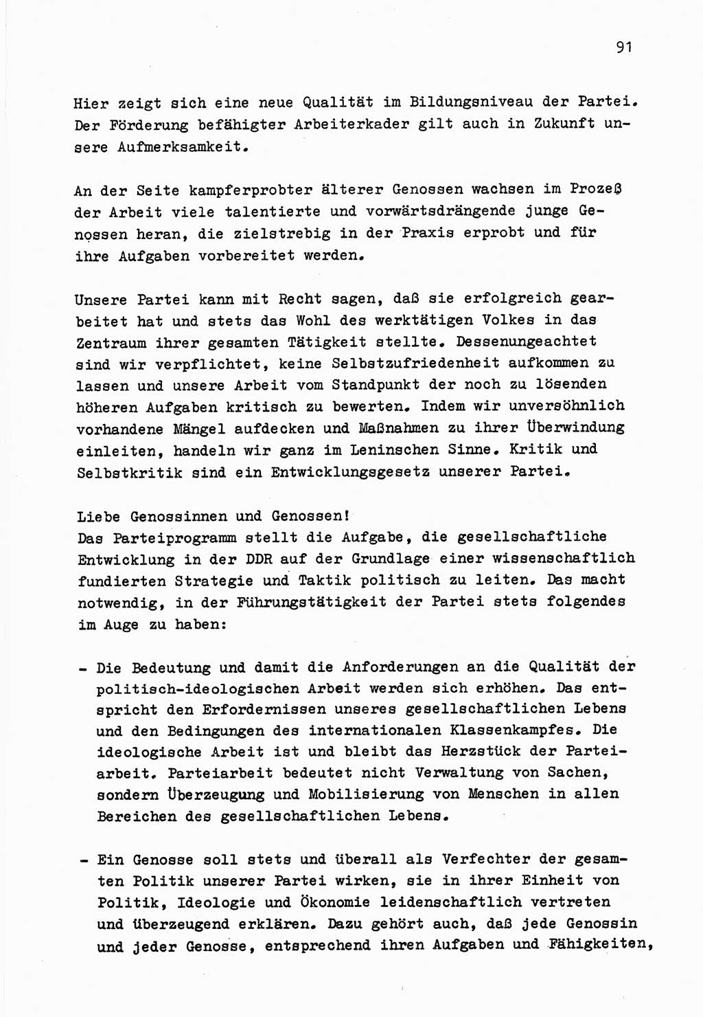 Zu Fragen der Parteiarbeit [Sozialistische Einheitspartei Deutschlands (SED) Deutsche Demokratische Republik (DDR)] 1979, Seite 91 (Fr. PA SED DDR 1979, S. 91)