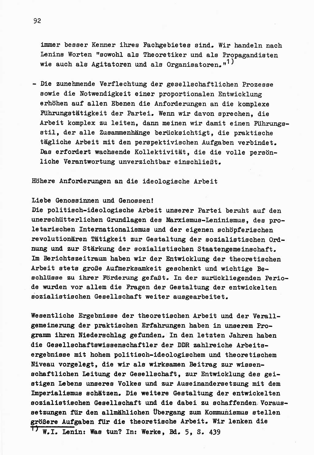 Zu Fragen der Parteiarbeit [Sozialistische Einheitspartei Deutschlands (SED) Deutsche Demokratische Republik (DDR)] 1979, Seite 92 (Fr. PA SED DDR 1979, S. 92)