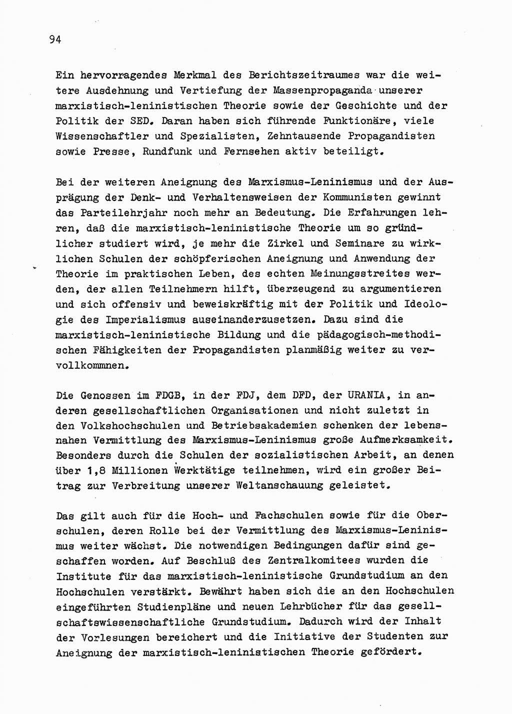 Zu Fragen der Parteiarbeit [Sozialistische Einheitspartei Deutschlands (SED) Deutsche Demokratische Republik (DDR)] 1979, Seite 94 (Fr. PA SED DDR 1979, S. 94)