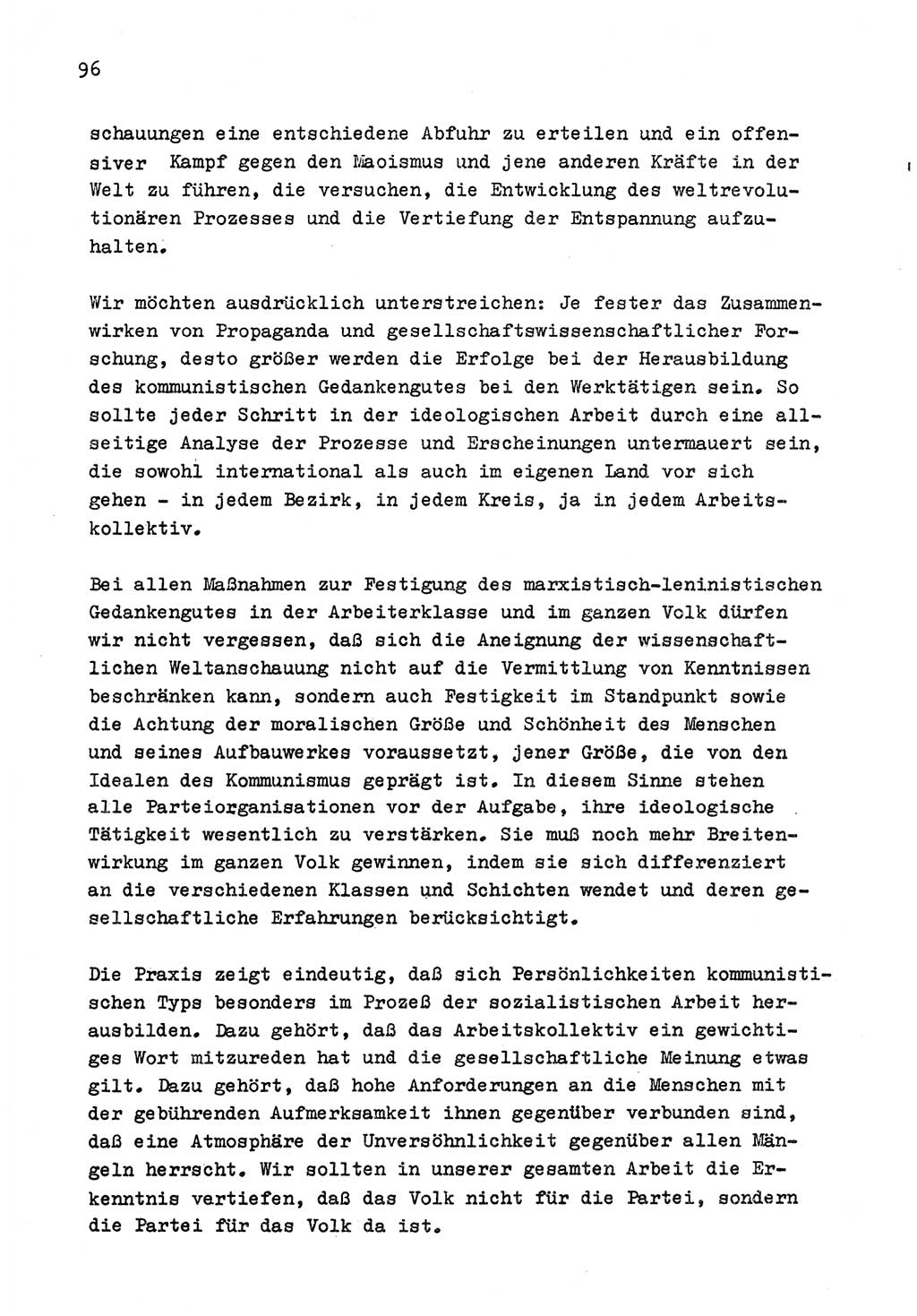 Zu Fragen der Parteiarbeit [Sozialistische Einheitspartei Deutschlands (SED) Deutsche Demokratische Republik (DDR)] 1979, Seite 96 (Fr. PA SED DDR 1979, S. 96)