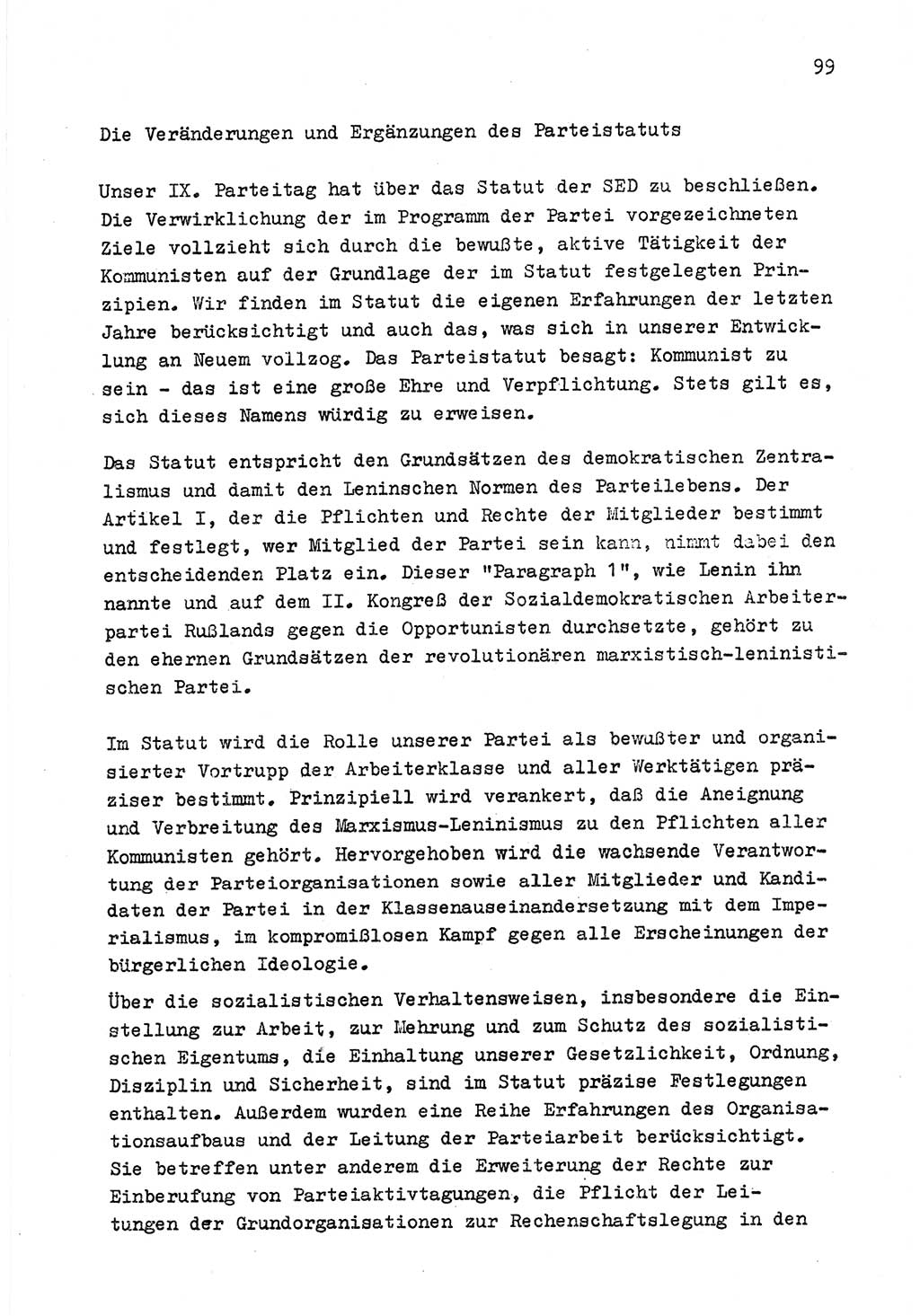 Zu Fragen der Parteiarbeit [Sozialistische Einheitspartei Deutschlands (SED) Deutsche Demokratische Republik (DDR)] 1979, Seite 99 (Fr. PA SED DDR 1979, S. 99)