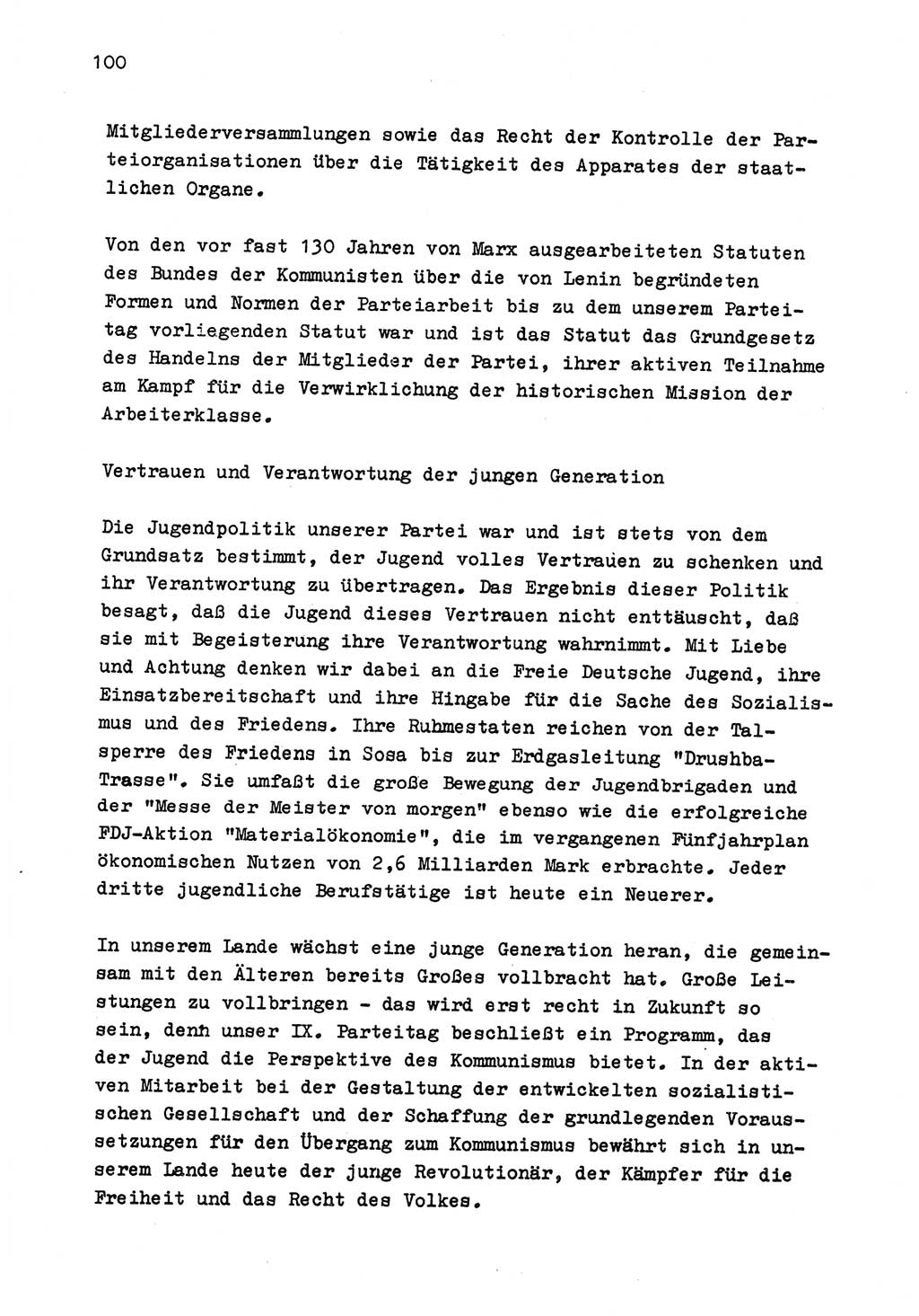 Zu Fragen der Parteiarbeit [Sozialistische Einheitspartei Deutschlands (SED) Deutsche Demokratische Republik (DDR)] 1979, Seite 100 (Fr. PA SED DDR 1979, S. 100)