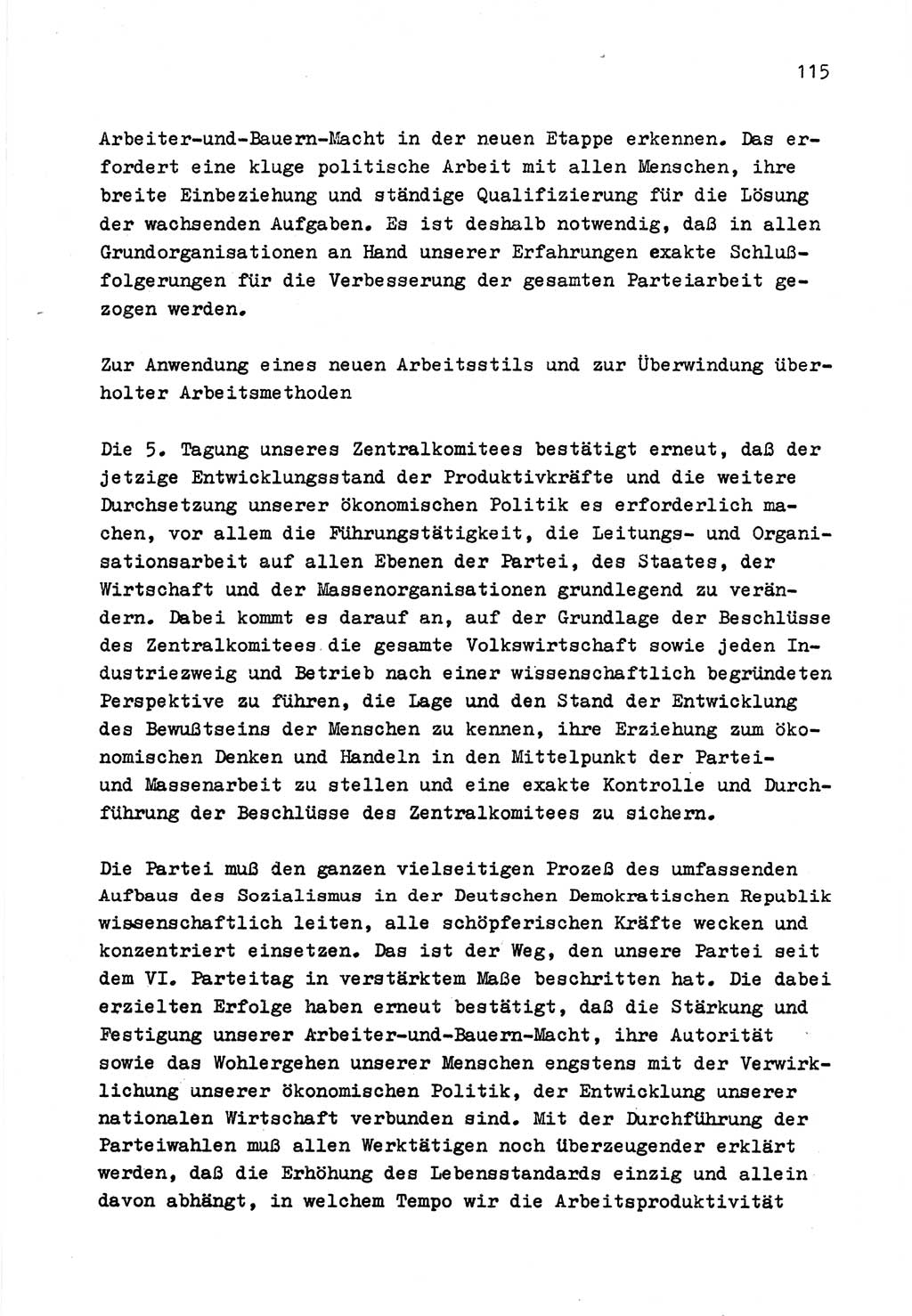 Zu Fragen der Parteiarbeit [Sozialistische Einheitspartei Deutschlands (SED) Deutsche Demokratische Republik (DDR)] 1979, Seite 115 (Fr. PA SED DDR 1979, S. 115)