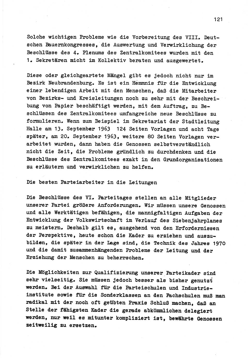 Zu Fragen der Parteiarbeit [Sozialistische Einheitspartei Deutschlands (SED) Deutsche Demokratische Republik (DDR)] 1979, Seite 121 (Fr. PA SED DDR 1979, S. 121)