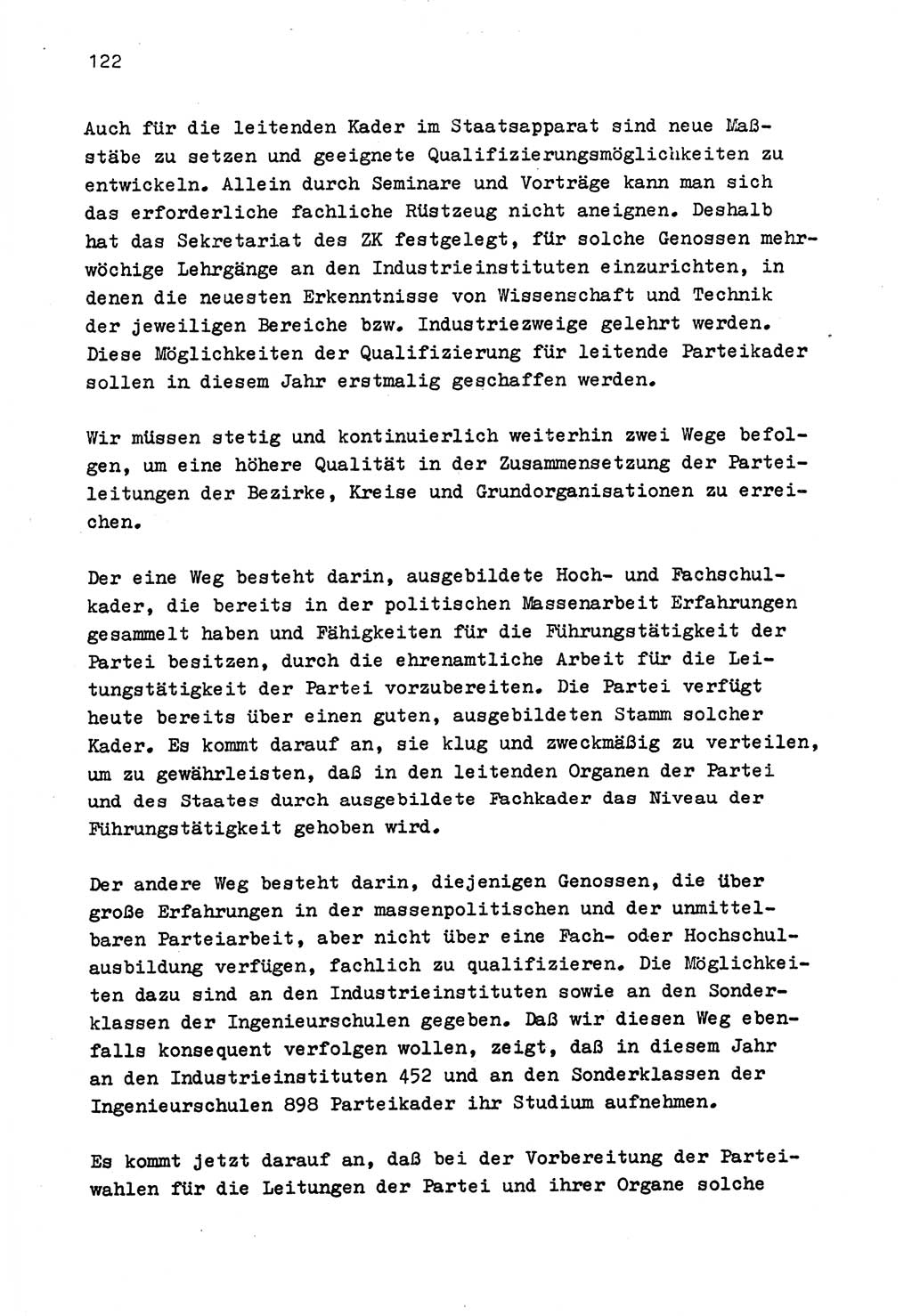 Zu Fragen der Parteiarbeit [Sozialistische Einheitspartei Deutschlands (SED) Deutsche Demokratische Republik (DDR)] 1979, Seite 122 (Fr. PA SED DDR 1979, S. 122)
