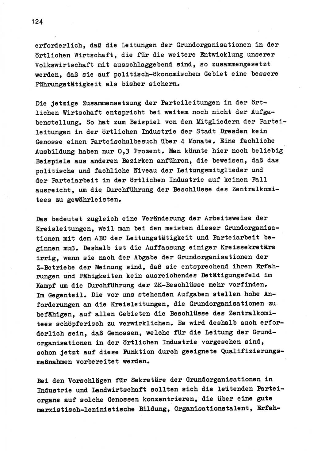 Zu Fragen der Parteiarbeit [Sozialistische Einheitspartei Deutschlands (SED) Deutsche Demokratische Republik (DDR)] 1979, Seite 124 (Fr. PA SED DDR 1979, S. 124)