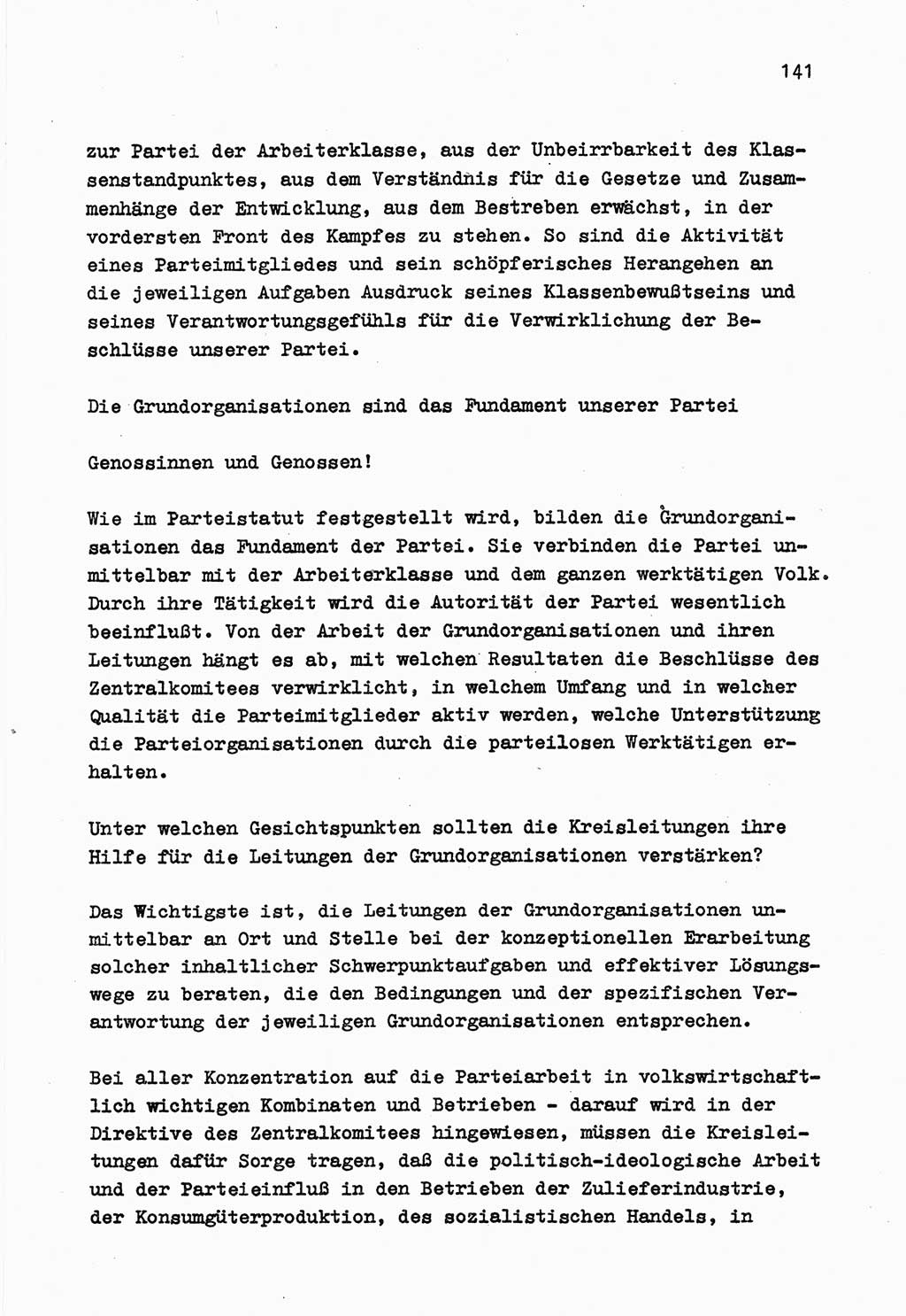 Zu Fragen der Parteiarbeit [Sozialistische Einheitspartei Deutschlands (SED) Deutsche Demokratische Republik (DDR)] 1979, Seite 141 (Fr. PA SED DDR 1979, S. 141)