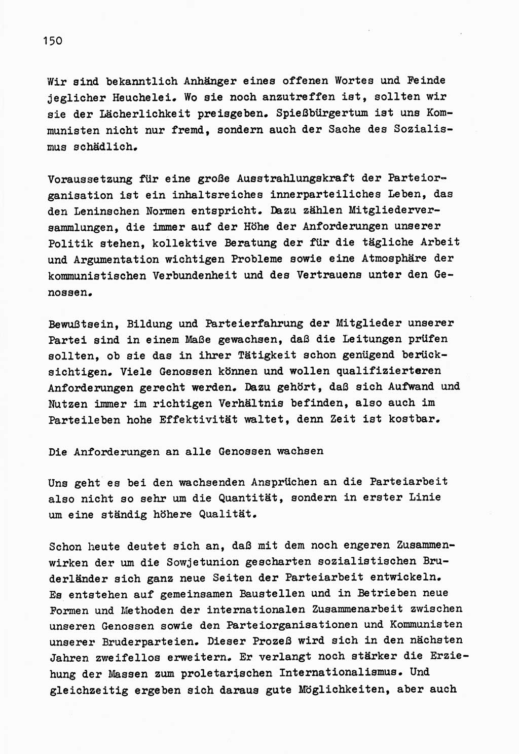 Zu Fragen der Parteiarbeit [Sozialistische Einheitspartei Deutschlands (SED) Deutsche Demokratische Republik (DDR)] 1979, Seite 150 (Fr. PA SED DDR 1979, S. 150)