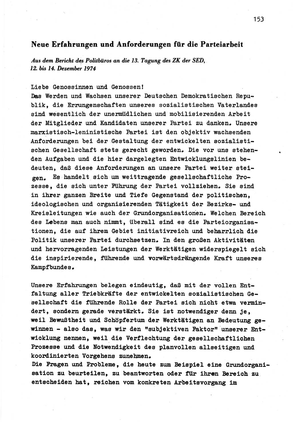 Zu Fragen der Parteiarbeit [Sozialistische Einheitspartei Deutschlands (SED) Deutsche Demokratische Republik (DDR)] 1979, Seite 153 (Fr. PA SED DDR 1979, S. 153)