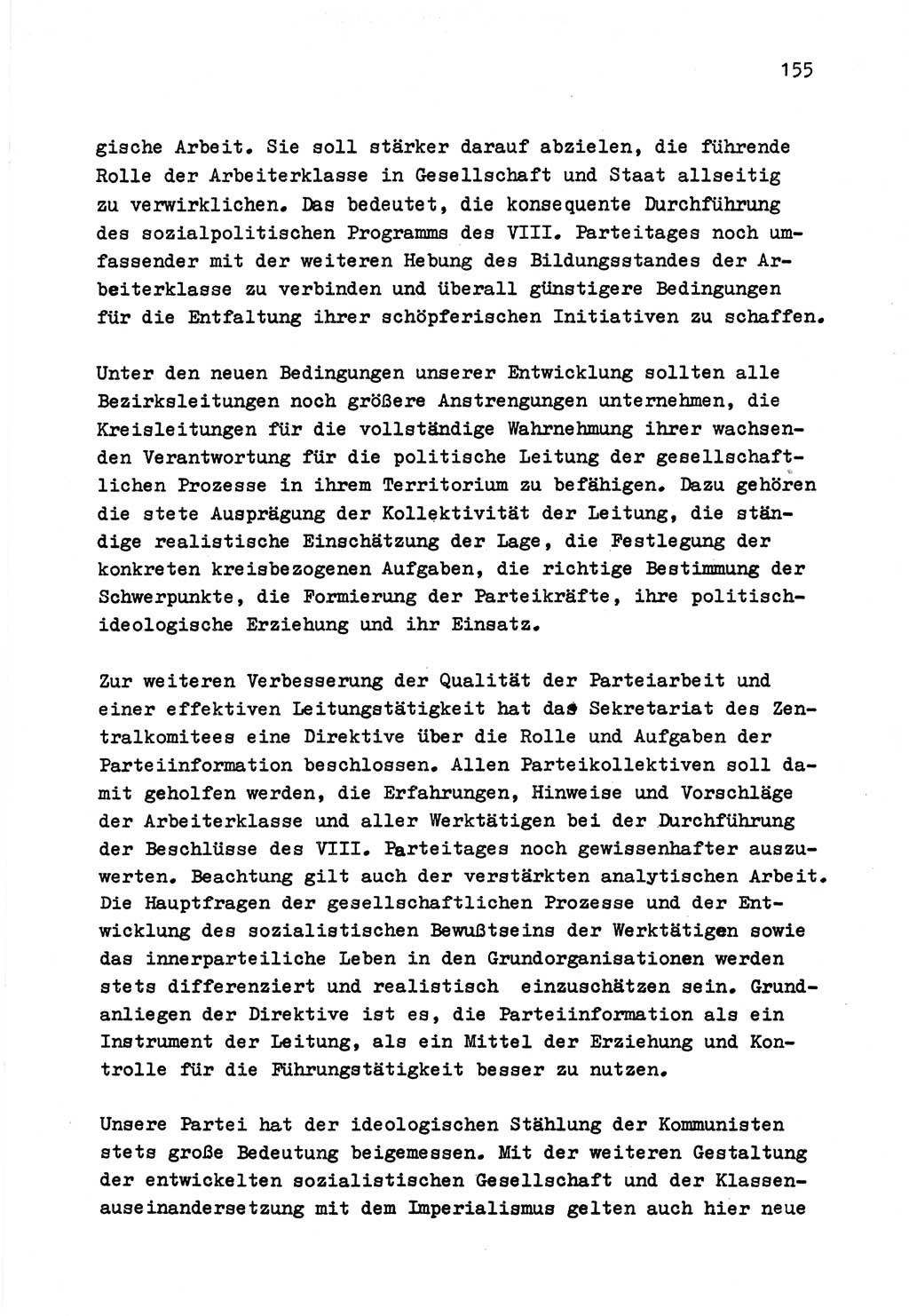 Zu Fragen der Parteiarbeit [Sozialistische Einheitspartei Deutschlands (SED) Deutsche Demokratische Republik (DDR)] 1979, Seite 155 (Fr. PA SED DDR 1979, S. 155)
