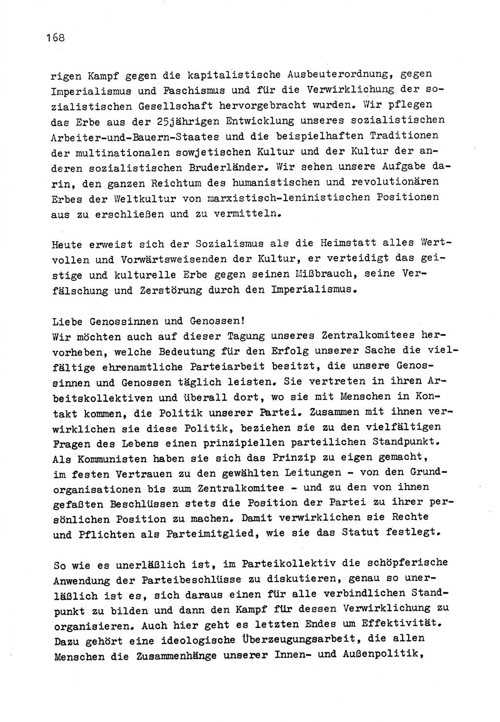 Zu Fragen der Parteiarbeit [Sozialistische Einheitspartei Deutschlands (SED) Deutsche Demokratische Republik (DDR)] 1979, Seite 168 (Fr. PA SED DDR 1979, S. 168)