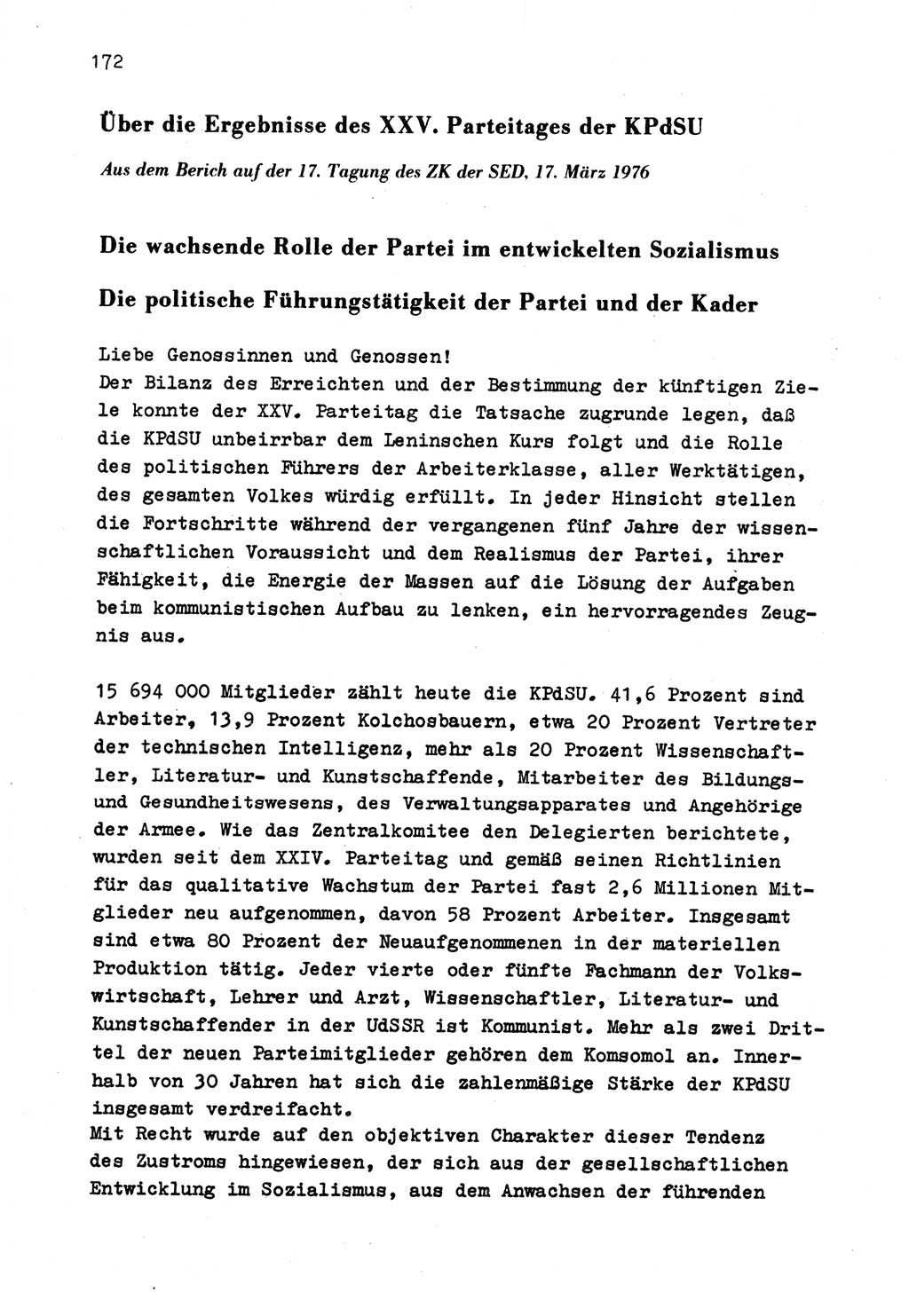 Zu Fragen der Parteiarbeit [Sozialistische Einheitspartei Deutschlands (SED) Deutsche Demokratische Republik (DDR)] 1979, Seite 172 (Fr. PA SED DDR 1979, S. 172)