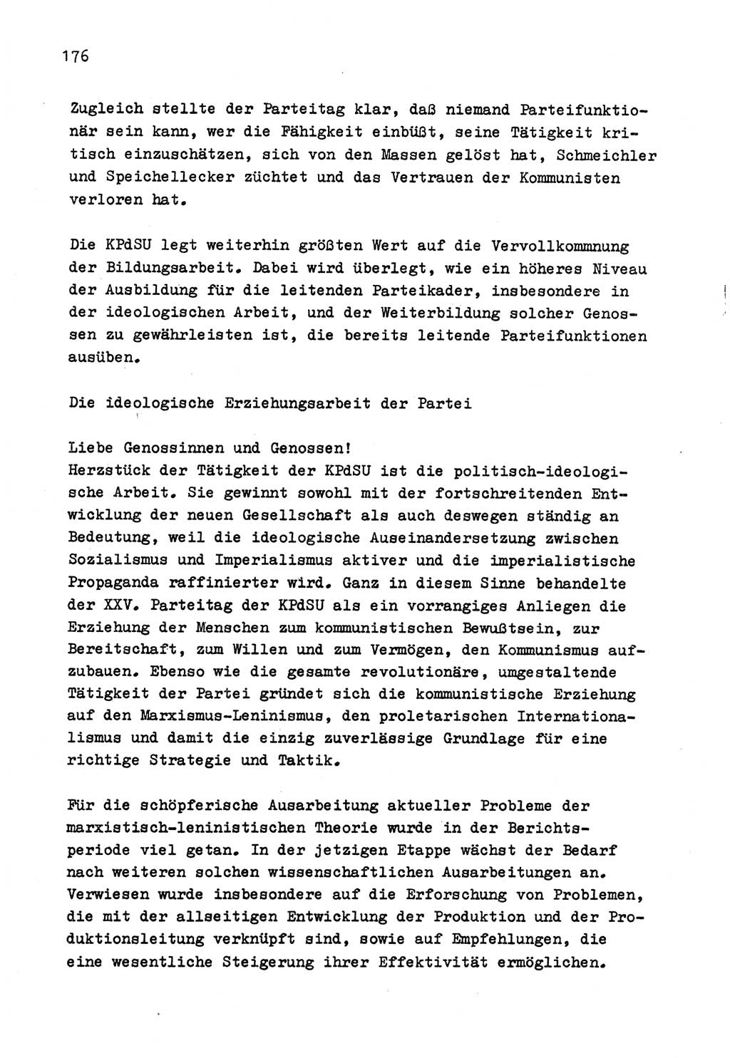 Zu Fragen der Parteiarbeit [Sozialistische Einheitspartei Deutschlands (SED) Deutsche Demokratische Republik (DDR)] 1979, Seite 176 (Fr. PA SED DDR 1979, S. 176)