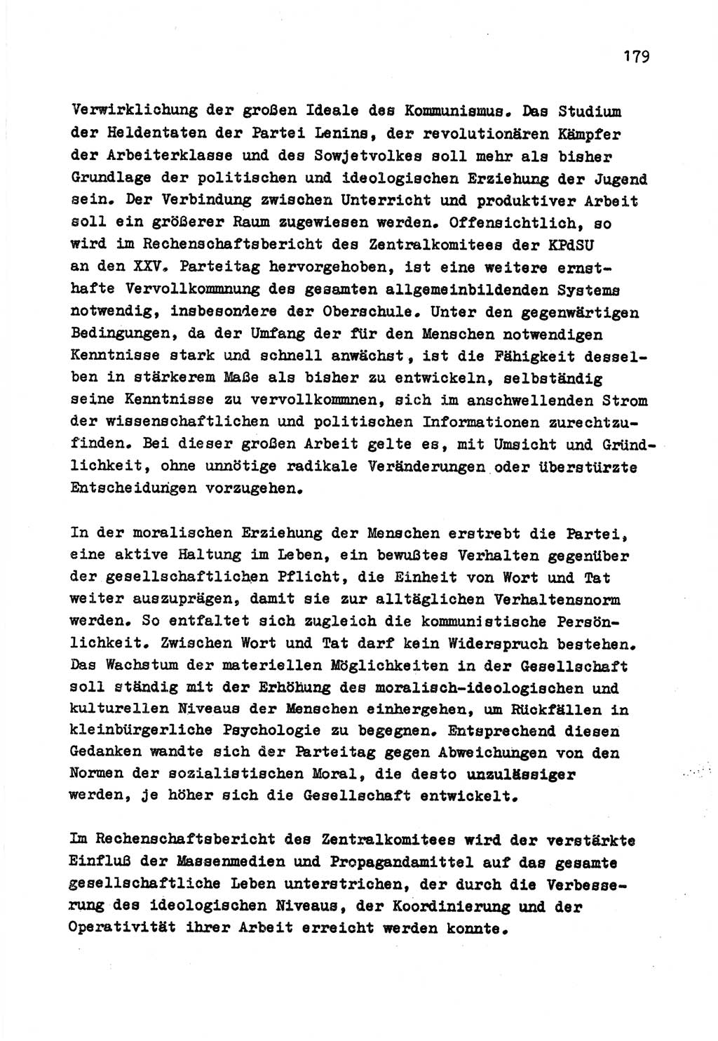 Zu Fragen der Parteiarbeit [Sozialistische Einheitspartei Deutschlands (SED) Deutsche Demokratische Republik (DDR)] 1979, Seite 179 (Fr. PA SED DDR 1979, S. 179)