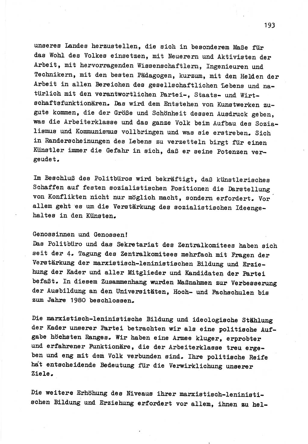 Zu Fragen der Parteiarbeit [Sozialistische Einheitspartei Deutschlands (SED) Deutsche Demokratische Republik (DDR)] 1979, Seite 193 (Fr. PA SED DDR 1979, S. 193)