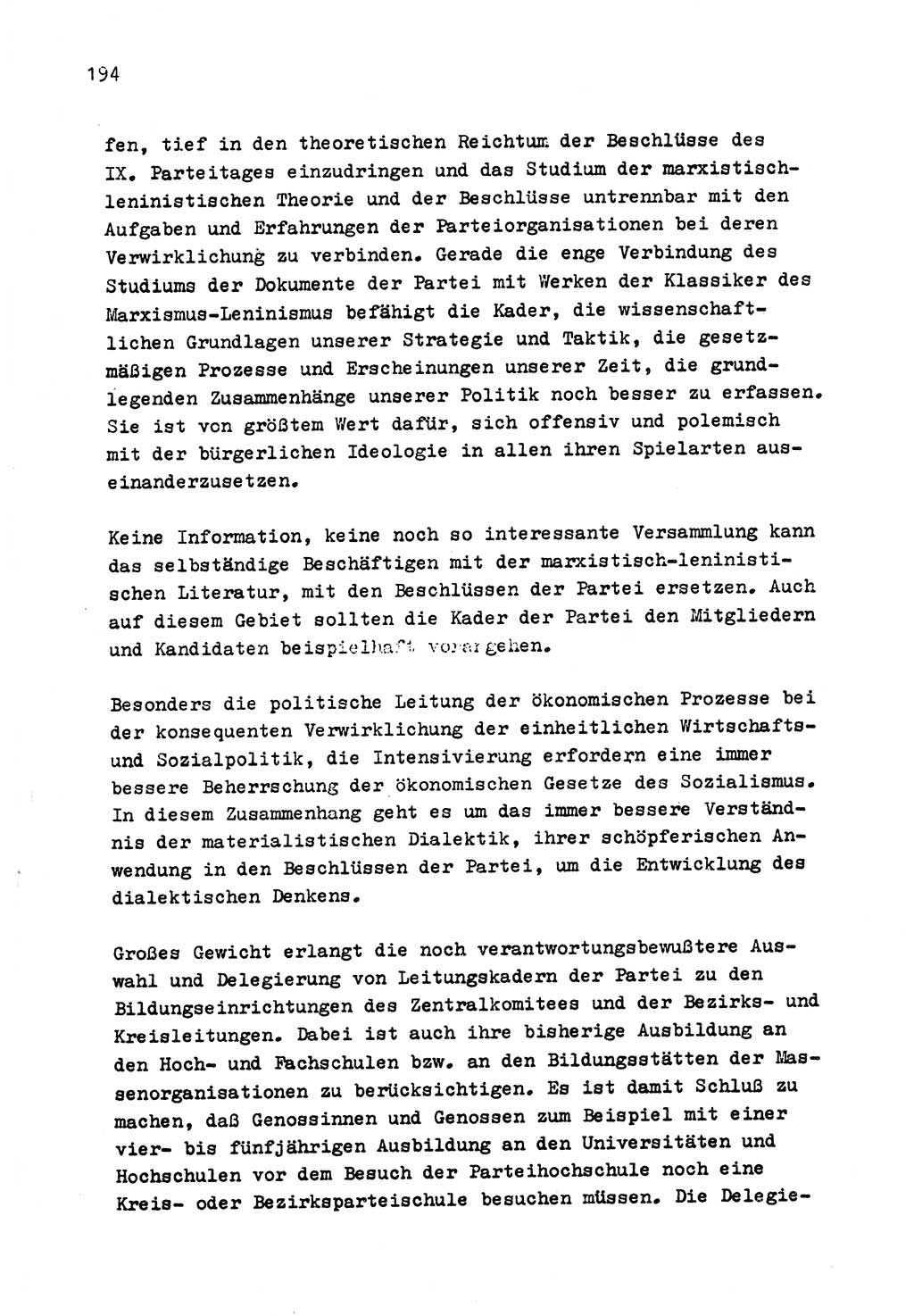 Zu Fragen der Parteiarbeit [Sozialistische Einheitspartei Deutschlands (SED) Deutsche Demokratische Republik (DDR)] 1979, Seite 194 (Fr. PA SED DDR 1979, S. 194)