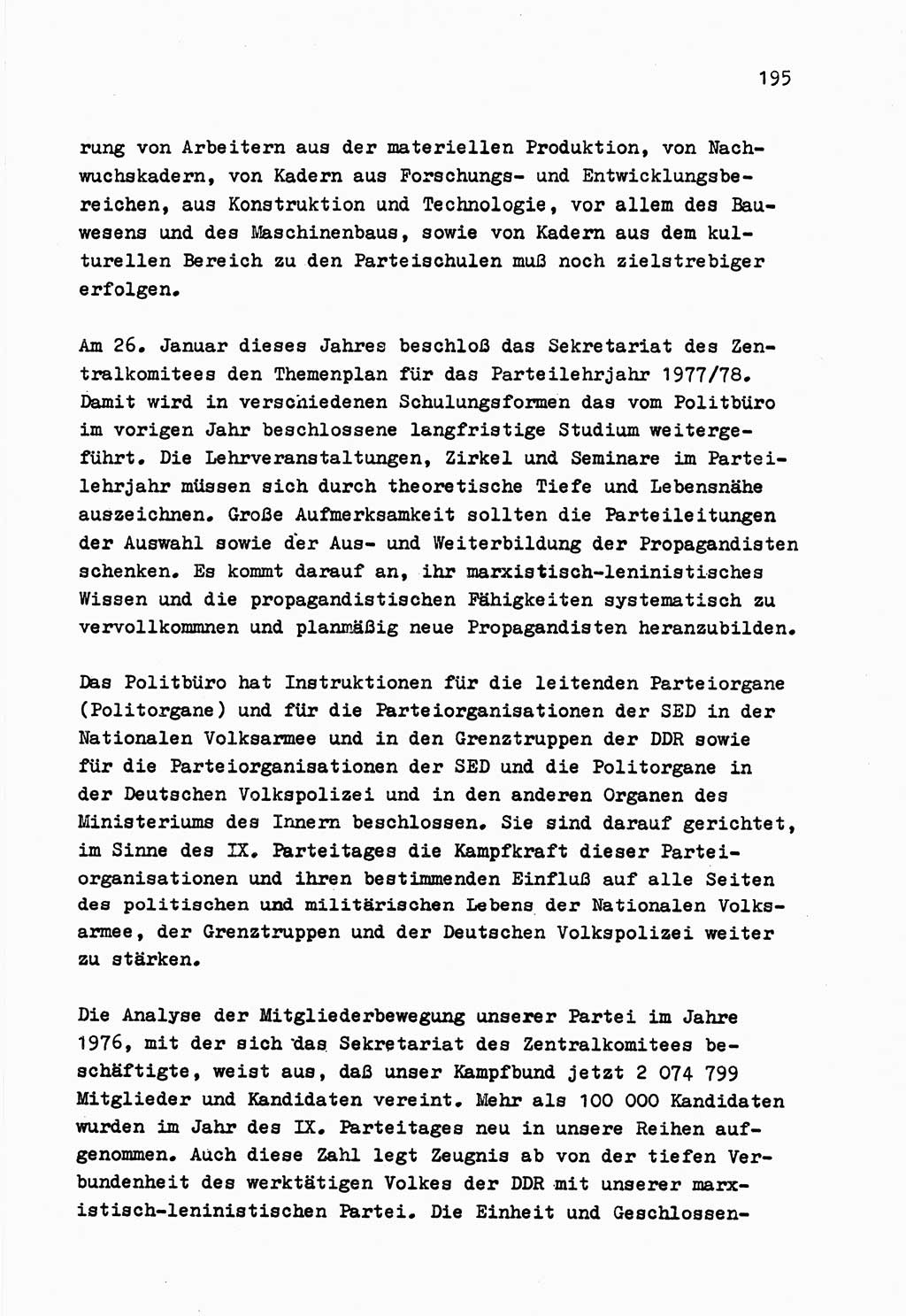 Zu Fragen der Parteiarbeit [Sozialistische Einheitspartei Deutschlands (SED) Deutsche Demokratische Republik (DDR)] 1979, Seite 195 (Fr. PA SED DDR 1979, S. 195)