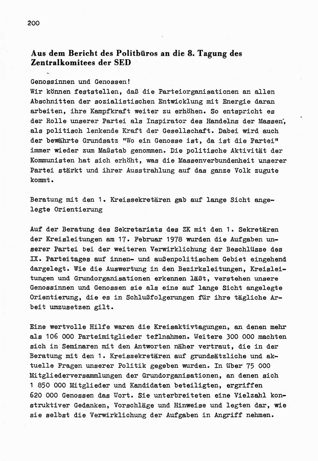 Zu Fragen der Parteiarbeit [Sozialistische Einheitspartei Deutschlands (SED) Deutsche Demokratische Republik (DDR)] 1979, Seite 200 (Fr. PA SED DDR 1979, S. 200)