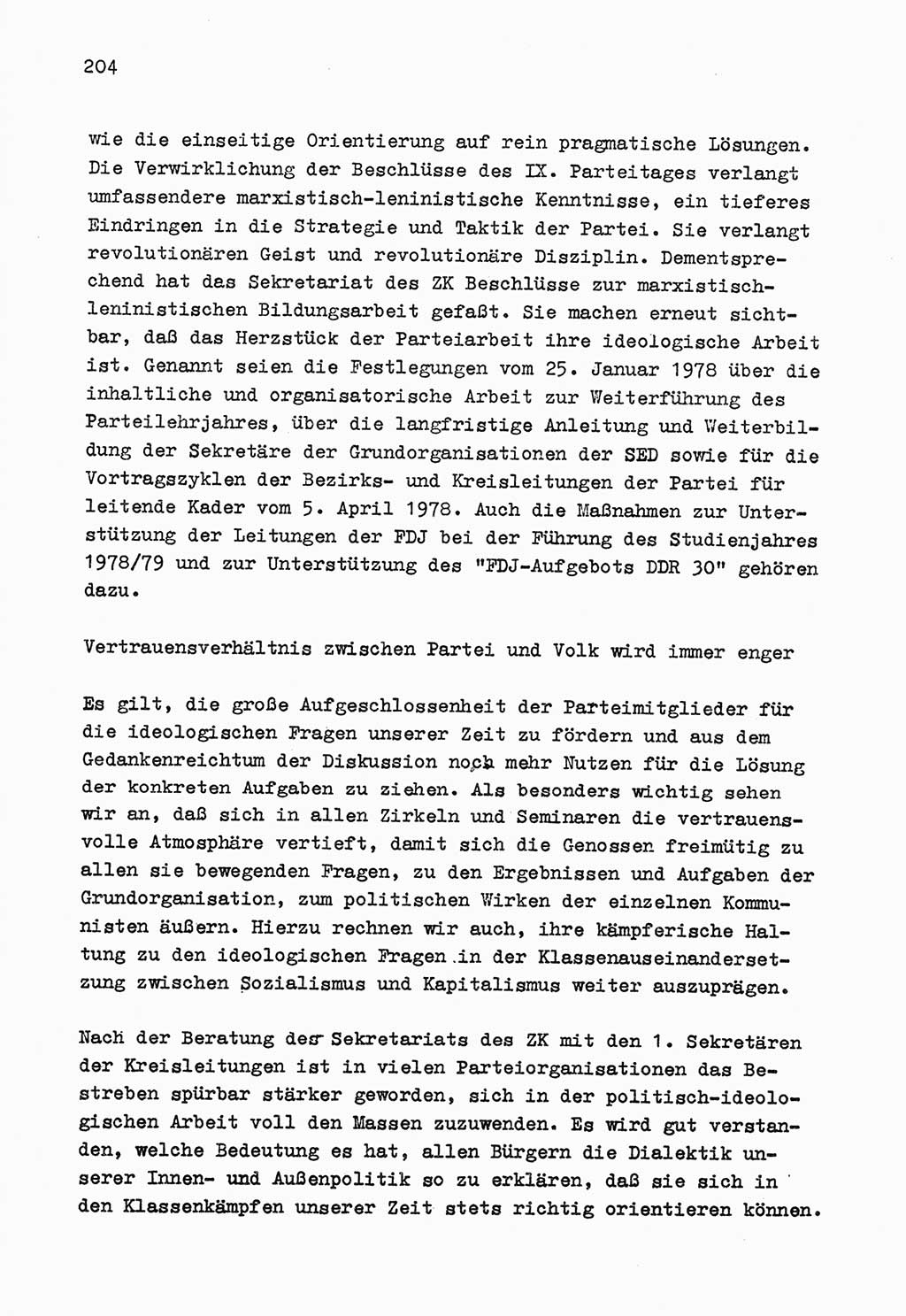 Zu Fragen der Parteiarbeit [Sozialistische Einheitspartei Deutschlands (SED) Deutsche Demokratische Republik (DDR)] 1979, Seite 204 (Fr. PA SED DDR 1979, S. 204)
