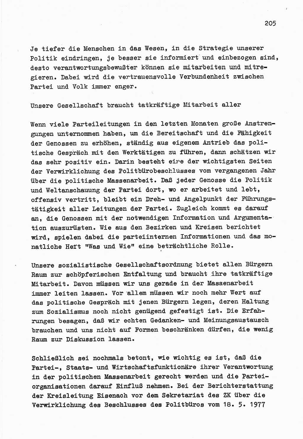 Zu Fragen der Parteiarbeit [Sozialistische Einheitspartei Deutschlands (SED) Deutsche Demokratische Republik (DDR)] 1979, Seite 205 (Fr. PA SED DDR 1979, S. 205)