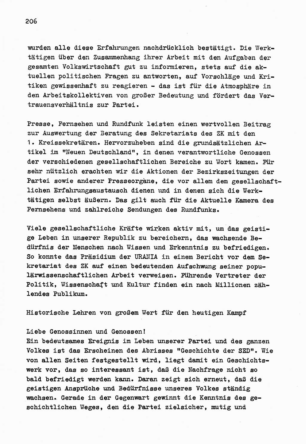 Zu Fragen der Parteiarbeit [Sozialistische Einheitspartei Deutschlands (SED) Deutsche Demokratische Republik (DDR)] 1979, Seite 206 (Fr. PA SED DDR 1979, S. 206)