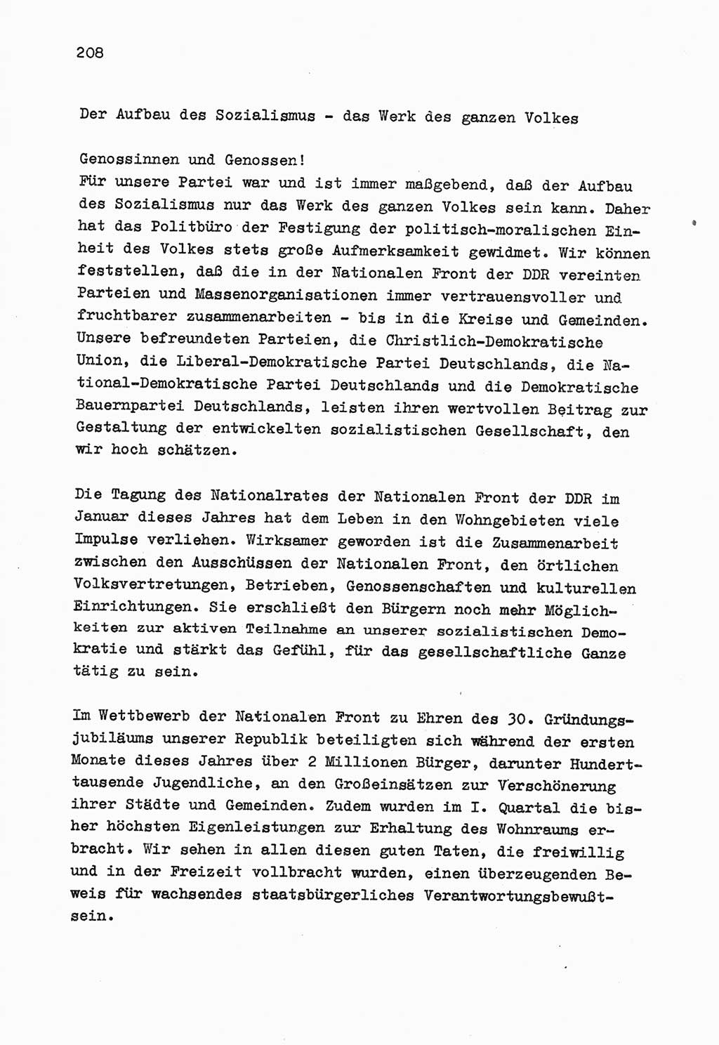 Zu Fragen der Parteiarbeit [Sozialistische Einheitspartei Deutschlands (SED) Deutsche Demokratische Republik (DDR)] 1979, Seite 208 (Fr. PA SED DDR 1979, S. 208)