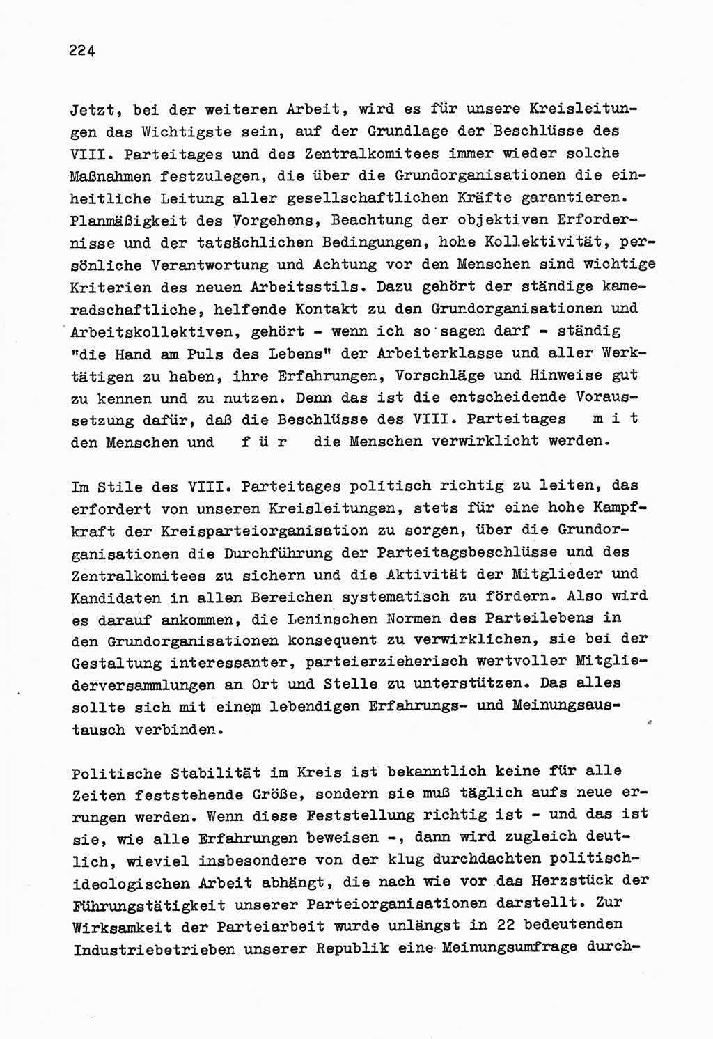 Zu Fragen der Parteiarbeit [Sozialistische Einheitspartei Deutschlands (SED) Deutsche Demokratische Republik (DDR)] 1979, Seite 224 (Fr. PA SED DDR 1979, S. 224)