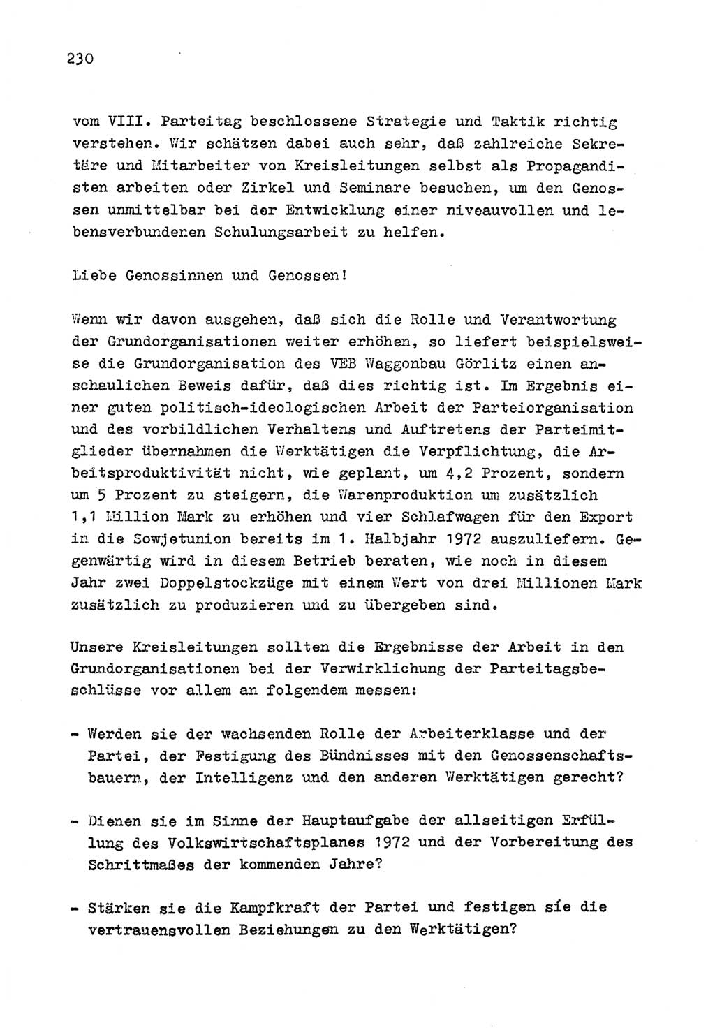 Zu Fragen der Parteiarbeit [Sozialistische Einheitspartei Deutschlands (SED) Deutsche Demokratische Republik (DDR)] 1979, Seite 230 (Fr. PA SED DDR 1979, S. 230)